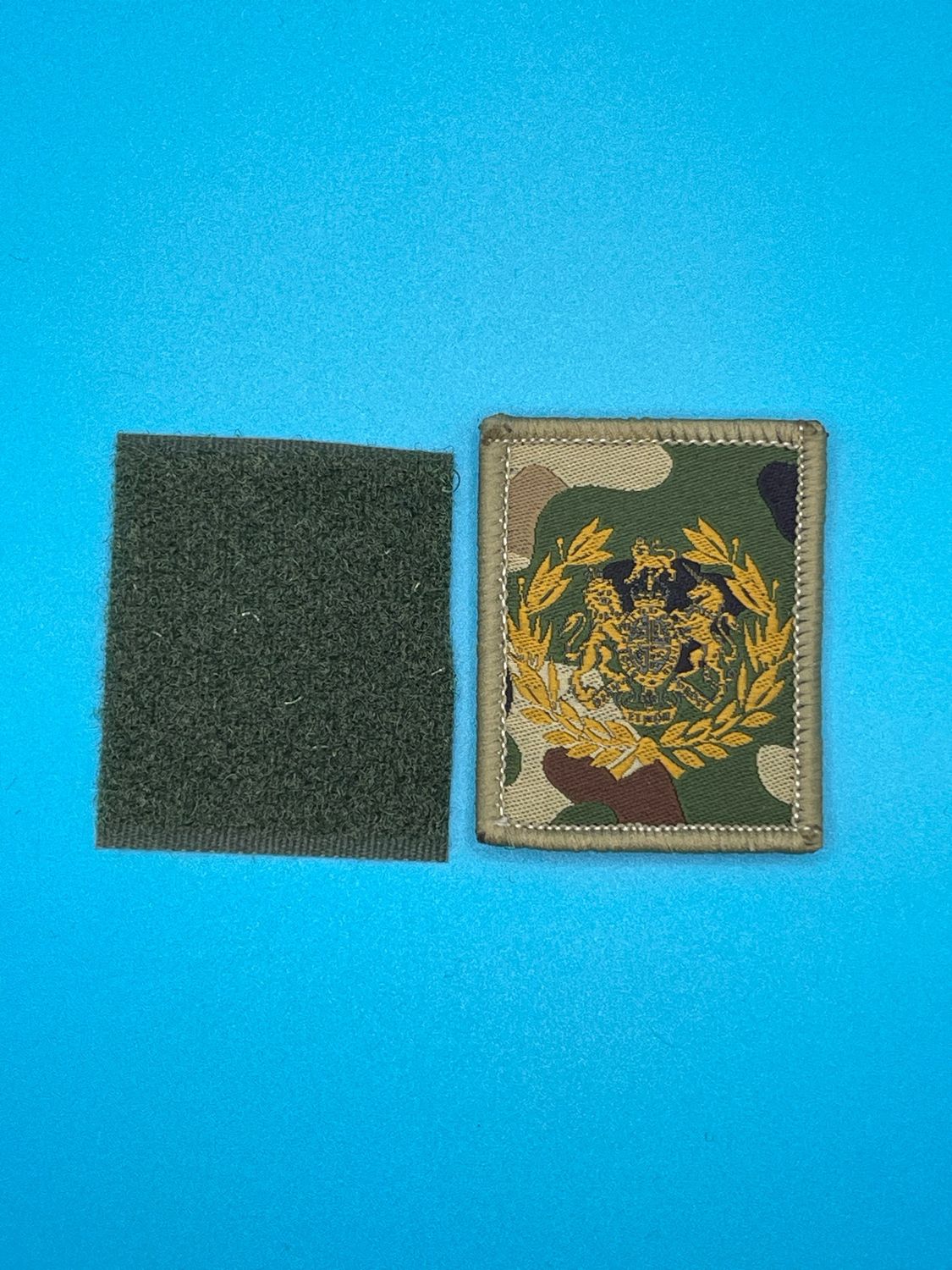 UBACS Rank Patch - King Charles Crown - Gold on MTP - WO1 Command Sergeant Major ComdSM Hook and Loop