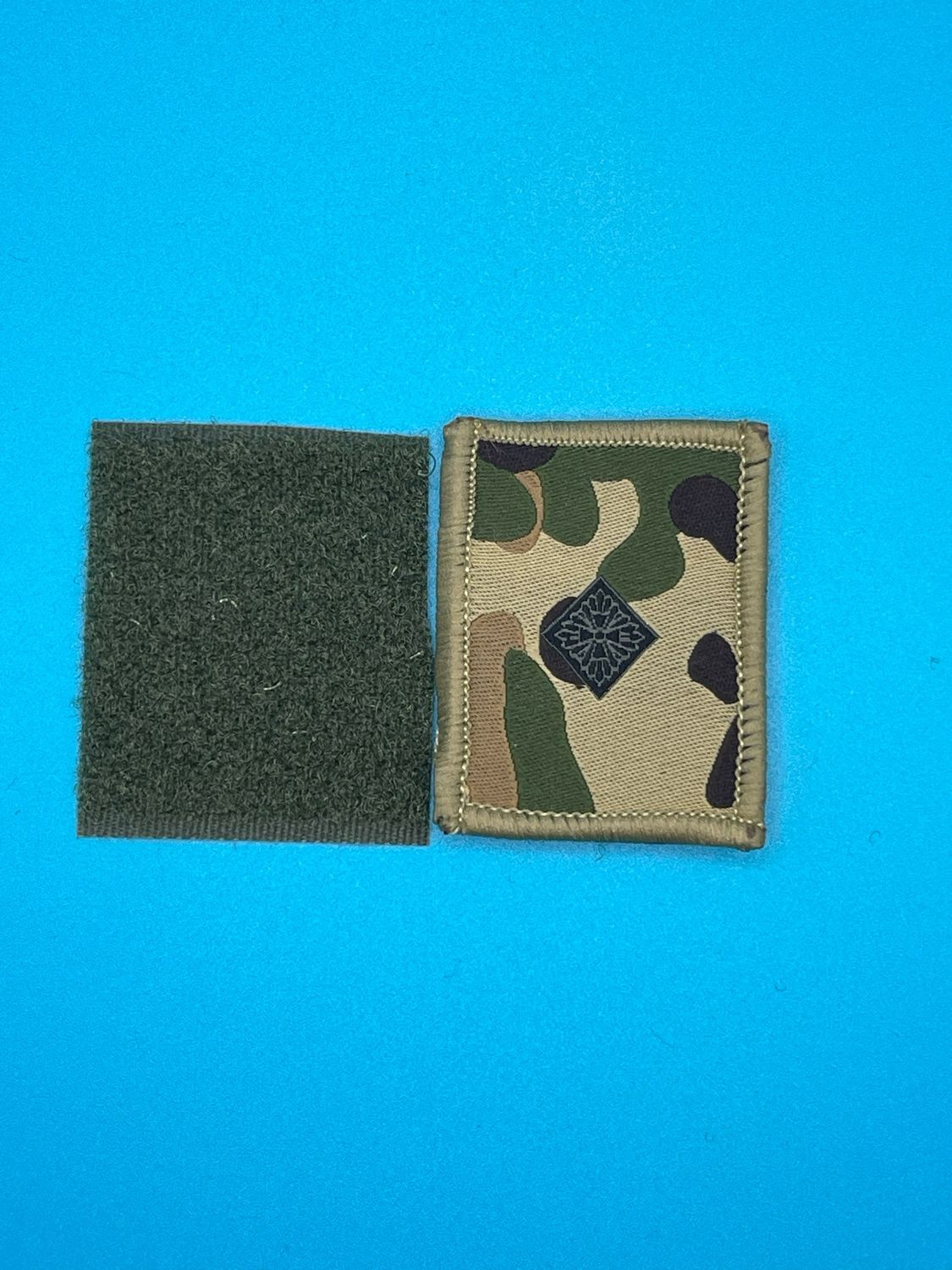 UBACS Rank Patch - King Charles Crown - Black on MTP - Second Lieutenant 2Lt Hook and Loop