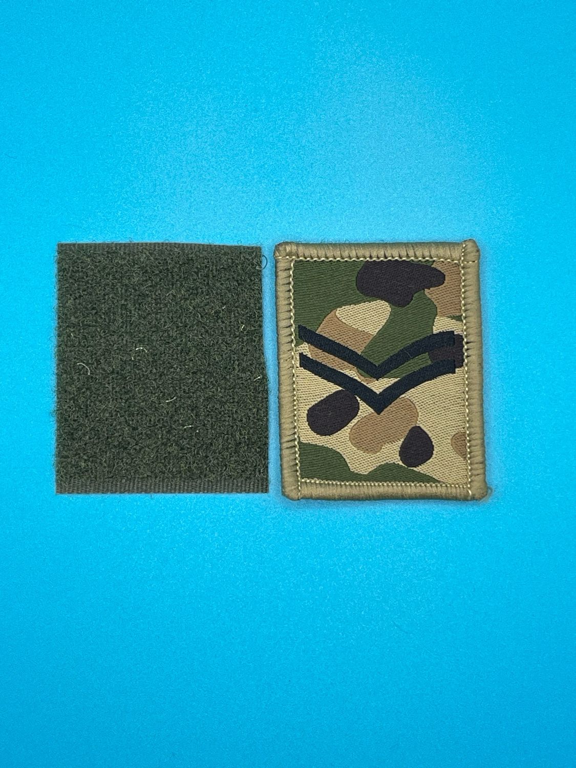 UBACS Rank Patch - King Charles Crown - Black on MTP - Corporal Cpl Hook and Loop