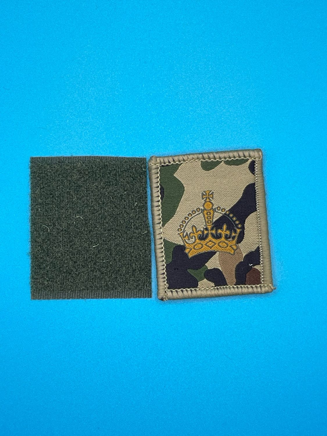 UBACS Rank Patch - King Charles Crown - Gold on MTP - WO2 Crown CSM SSM Hook and Loop
