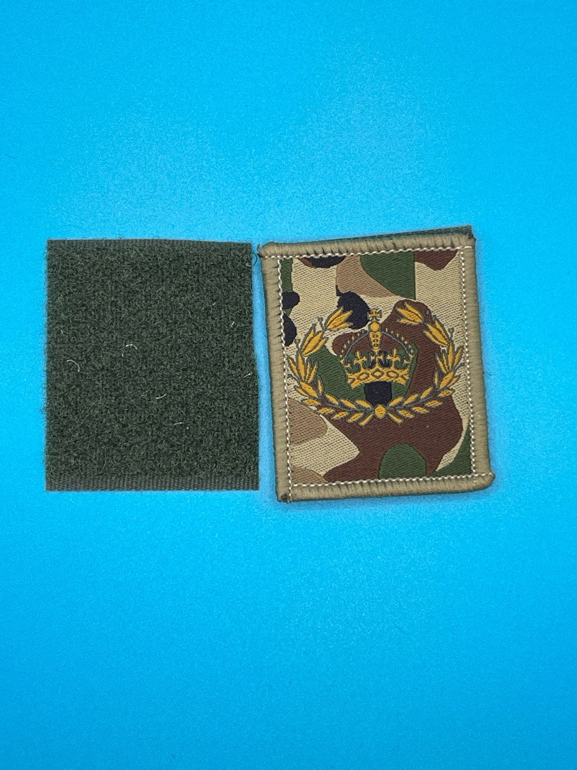 UBACS Rank Patch - King Charles Crown - Gold on MTP - WO2 RQMS SQMS TQMS QMSI Hook and Loop
