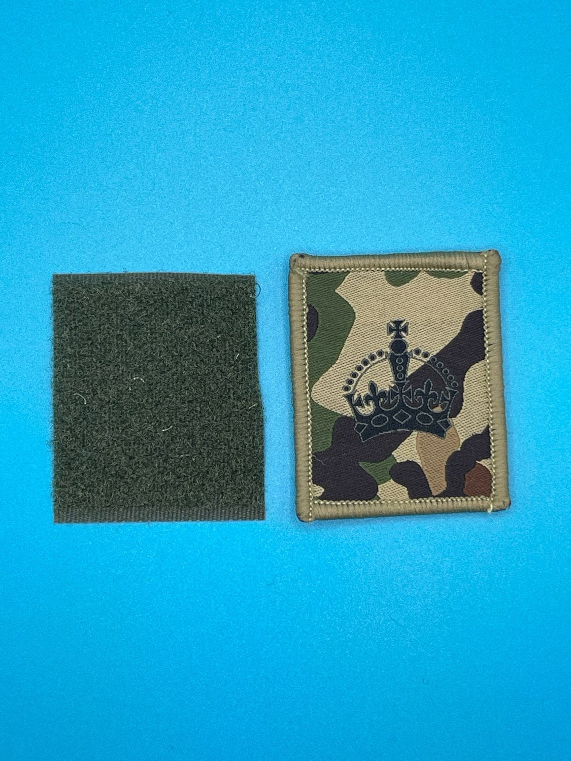 UBACS Rank Patch - King Charles Crown - Black on MTP - WO2 Crown CSM SSM Hook and Loop