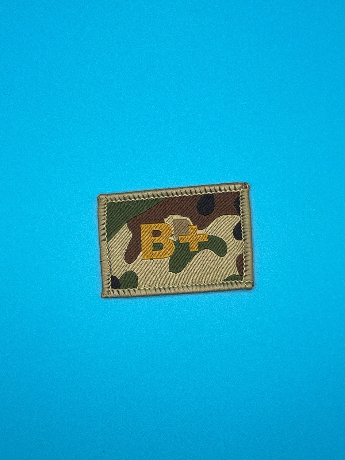 Blood Group Patch - B RhD positive (B+) - Gold on MTP Sew On