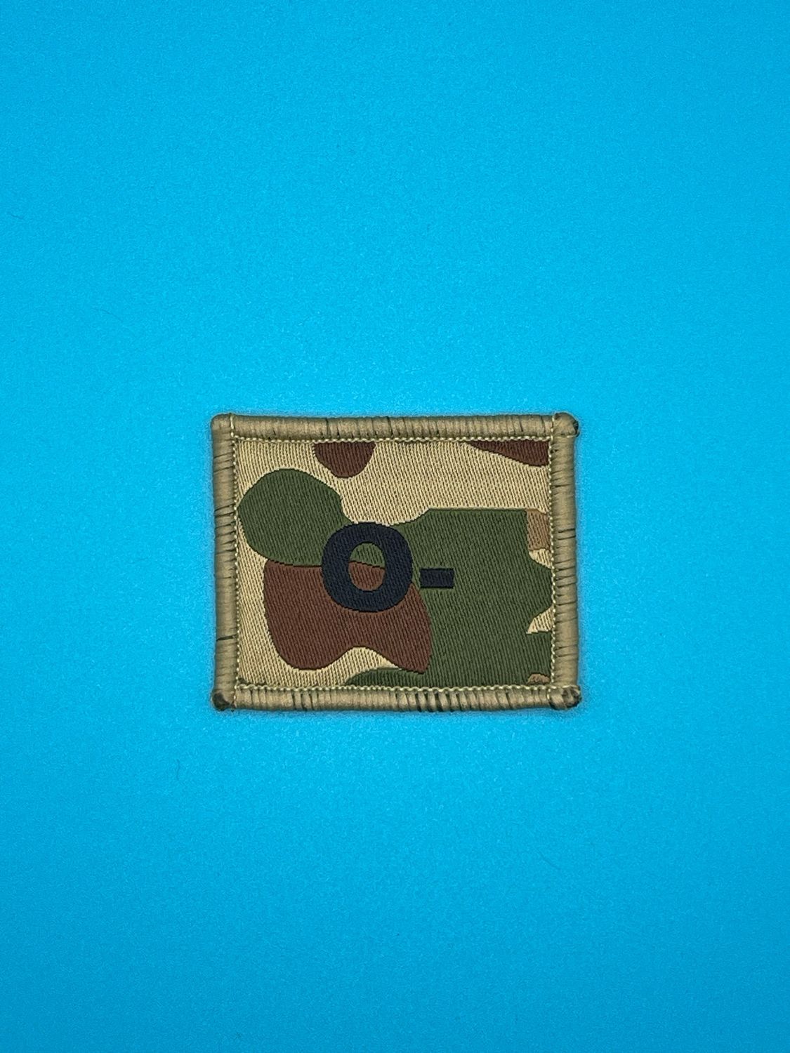 Blood Group Patch - O RhD negative (O-) - Black on MTP Sew On