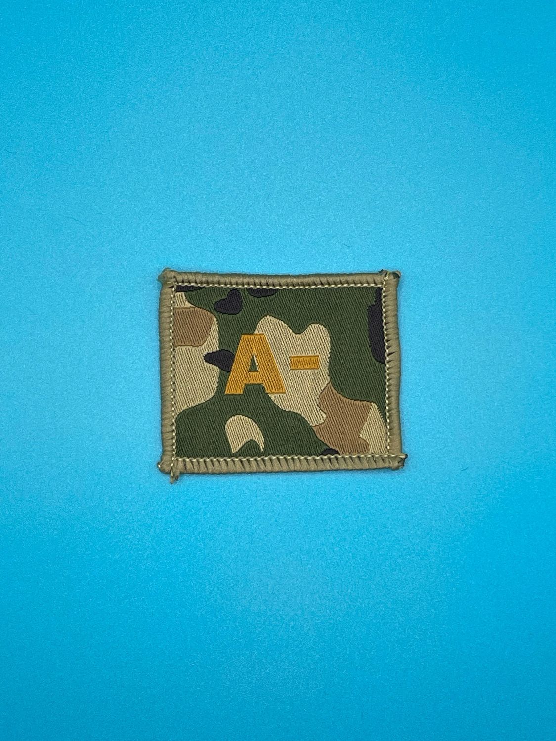 Blood Group Patch - A RhD negative (A-) - Gold on MTP Sew On