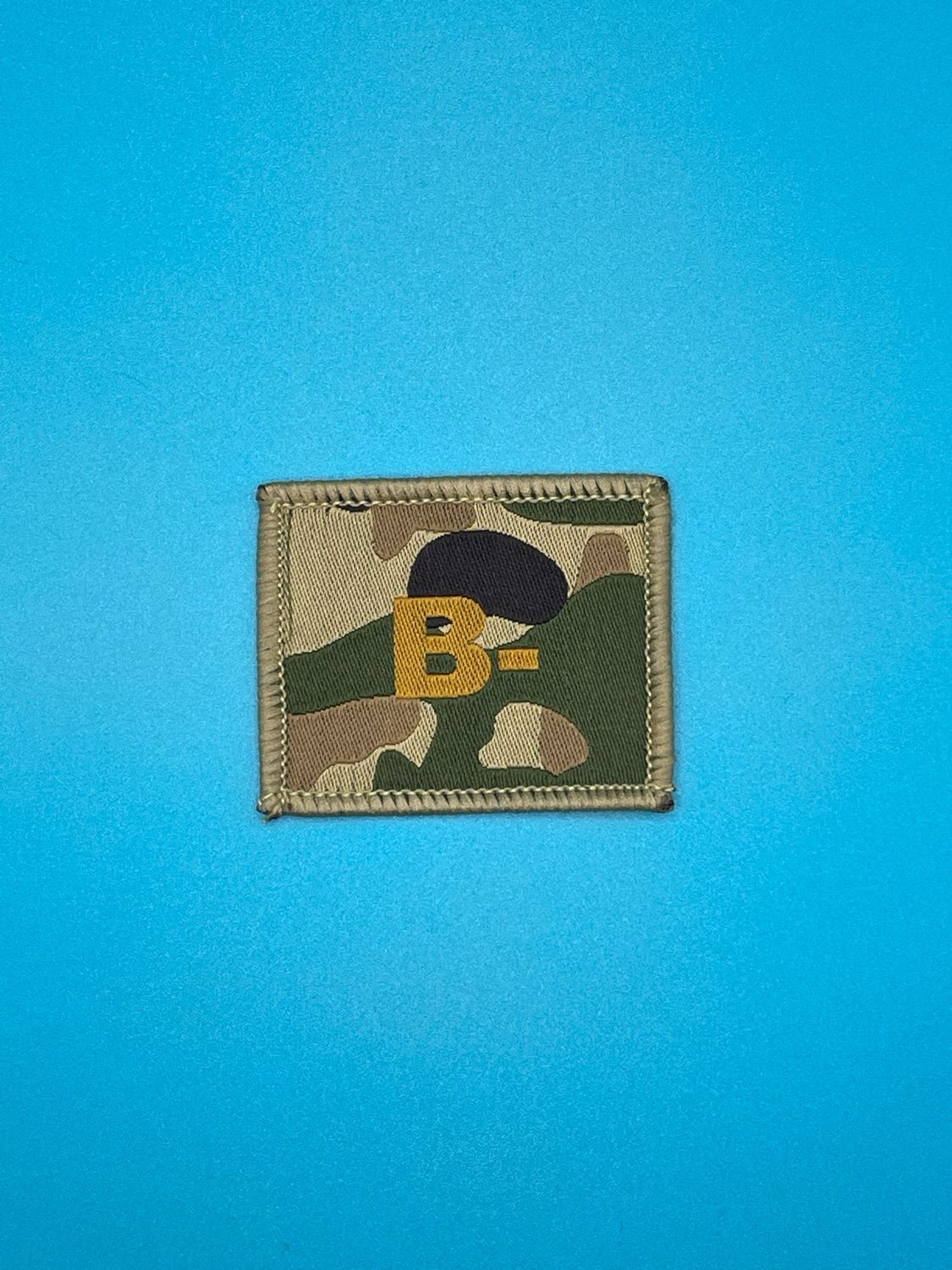 Blood Group Patch - B RhD negative (B-) - Gold on MTP Sew On