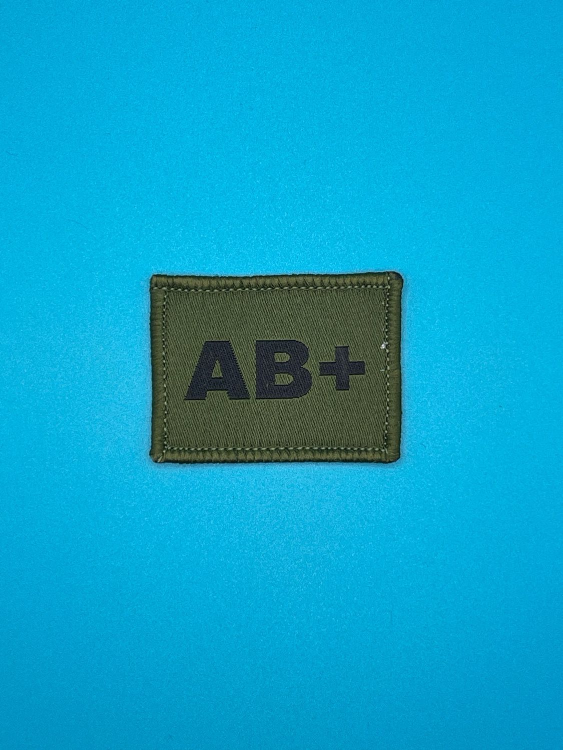 Blood Group Patch - AB RhD positive (AB+) - Black on OG Sew On