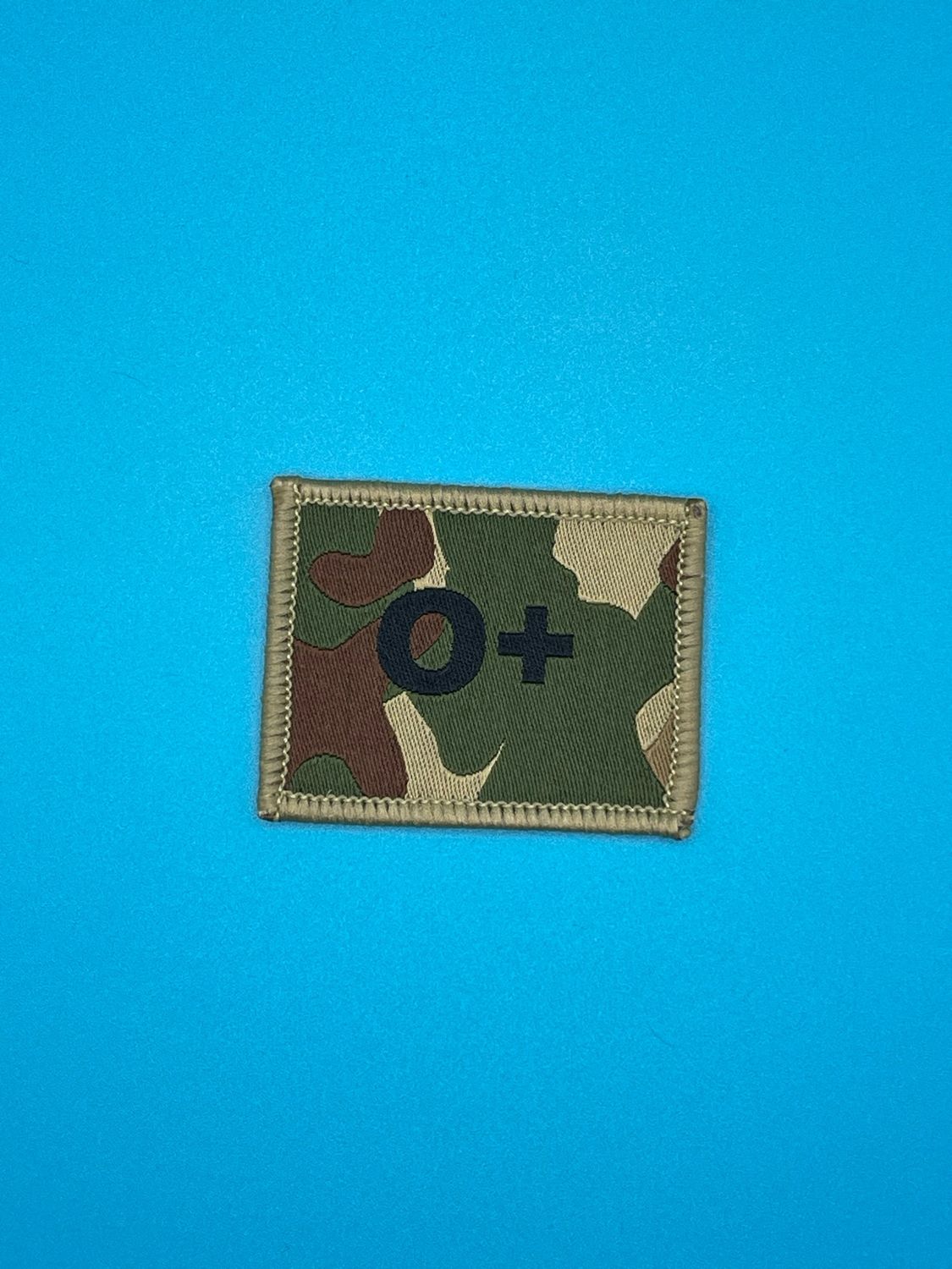 Blood Group Patch - O RhD positive (O+) - Black on MTP Sew On