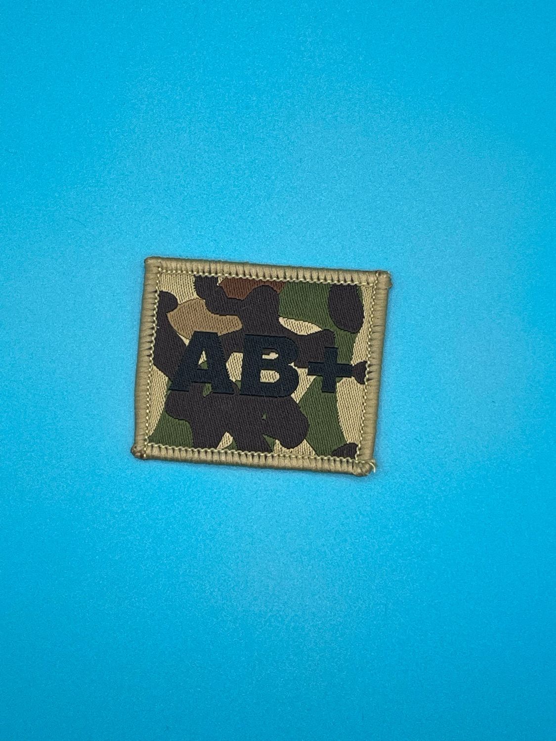 Blood Group Patch - AB RhD positive (AB+) - Black on MTP Sew On