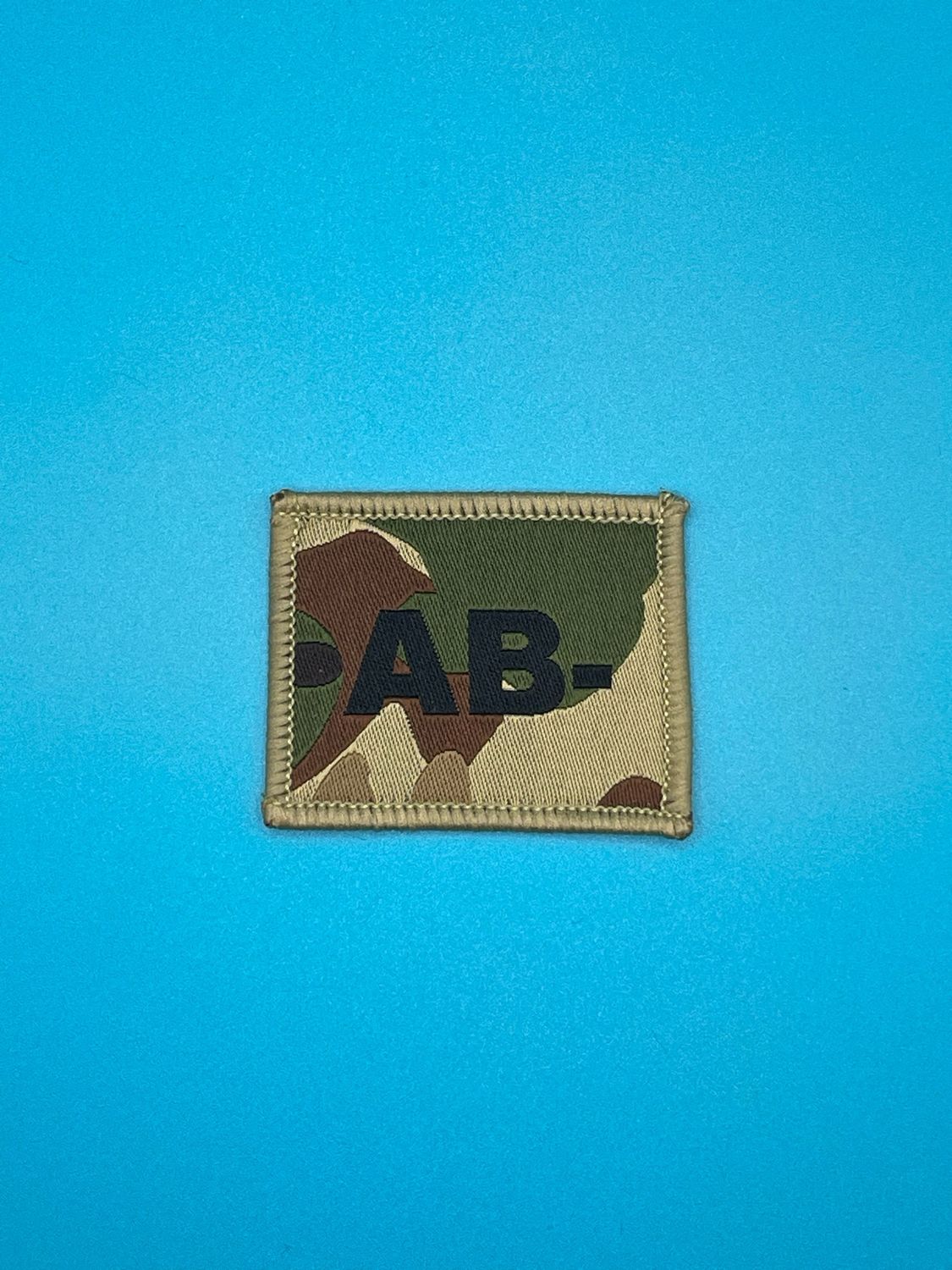 Blood Group Patch - AB RhD negative (AB-) - Black on MTP Sew On