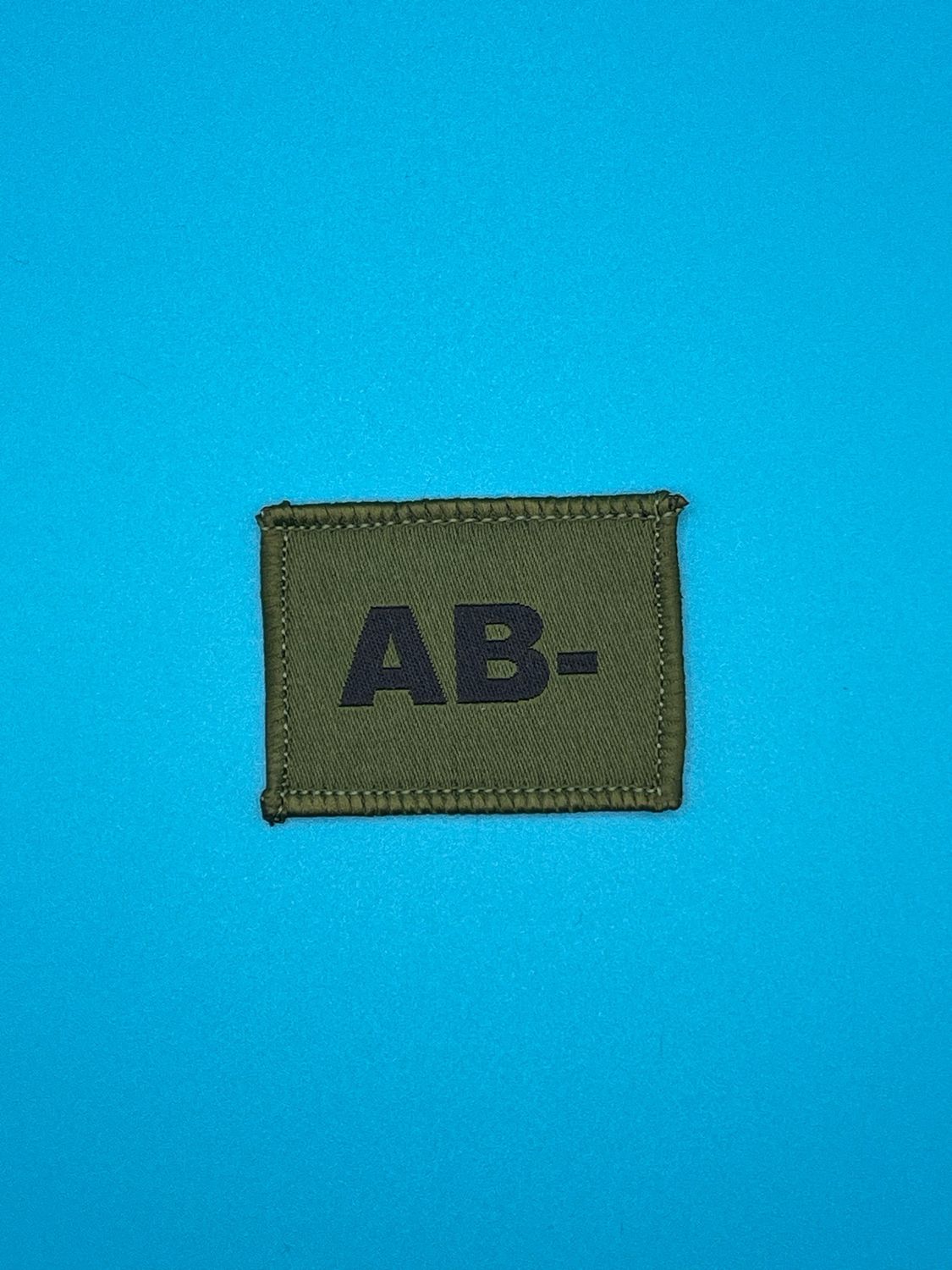 Blood Group Patch - AB RhD negative (AB-) - Black on OG Sew On