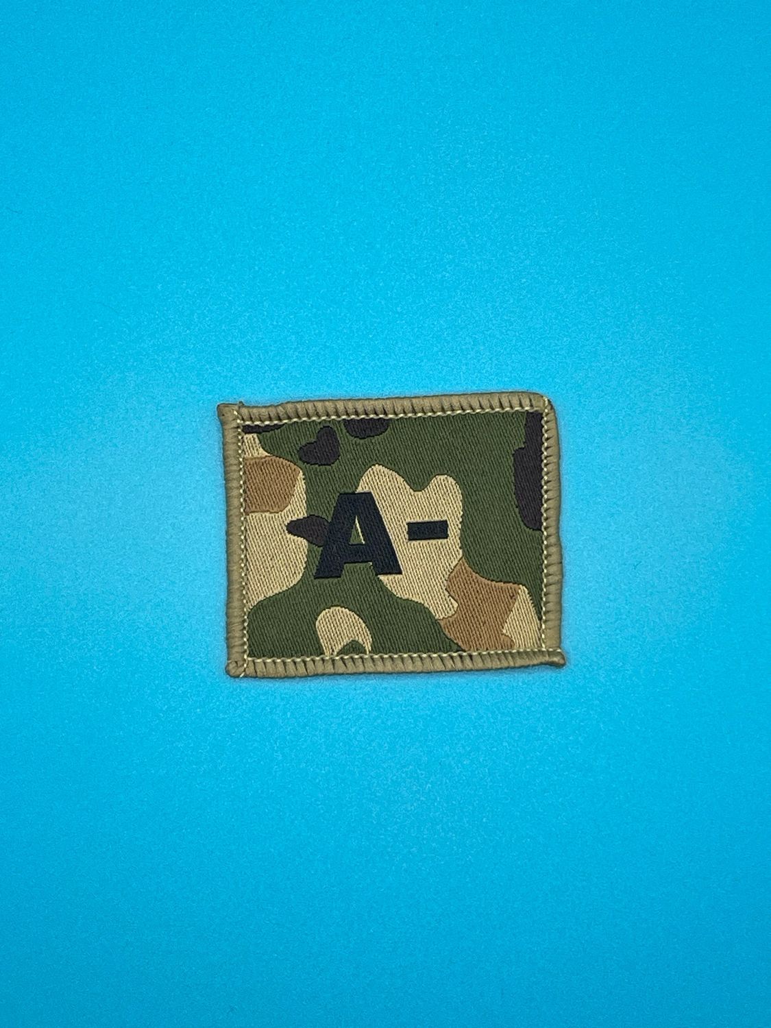 Blood Group Patch - A RhD negative (A-) - Black on MTP Sew On