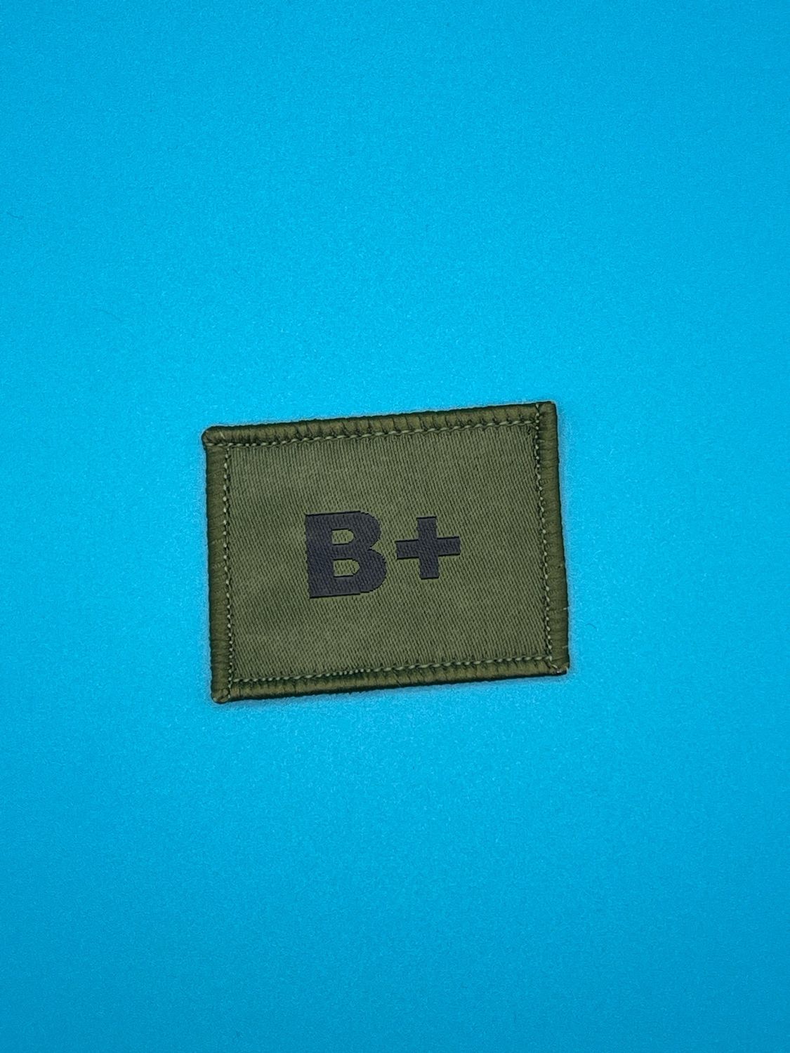 Blood Group Patch - B RhD positive (B+) - Black on OG Sew On