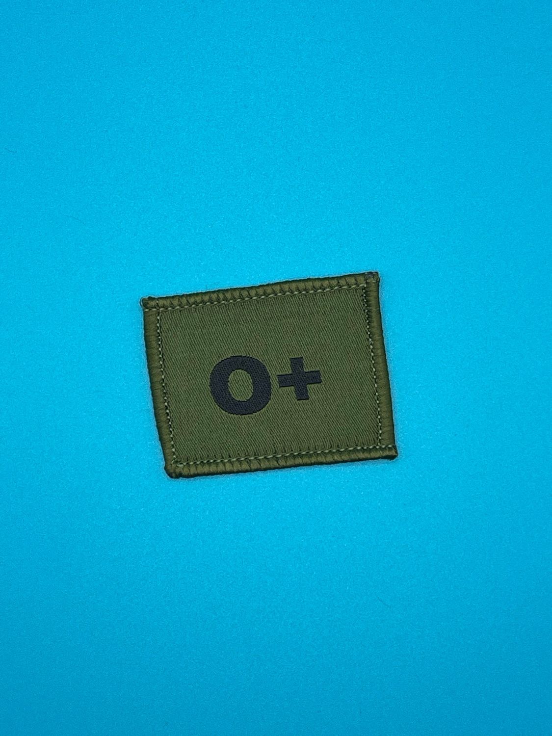 Blood Group Patch - O RhD positive (O+) - Black on OG Sew On