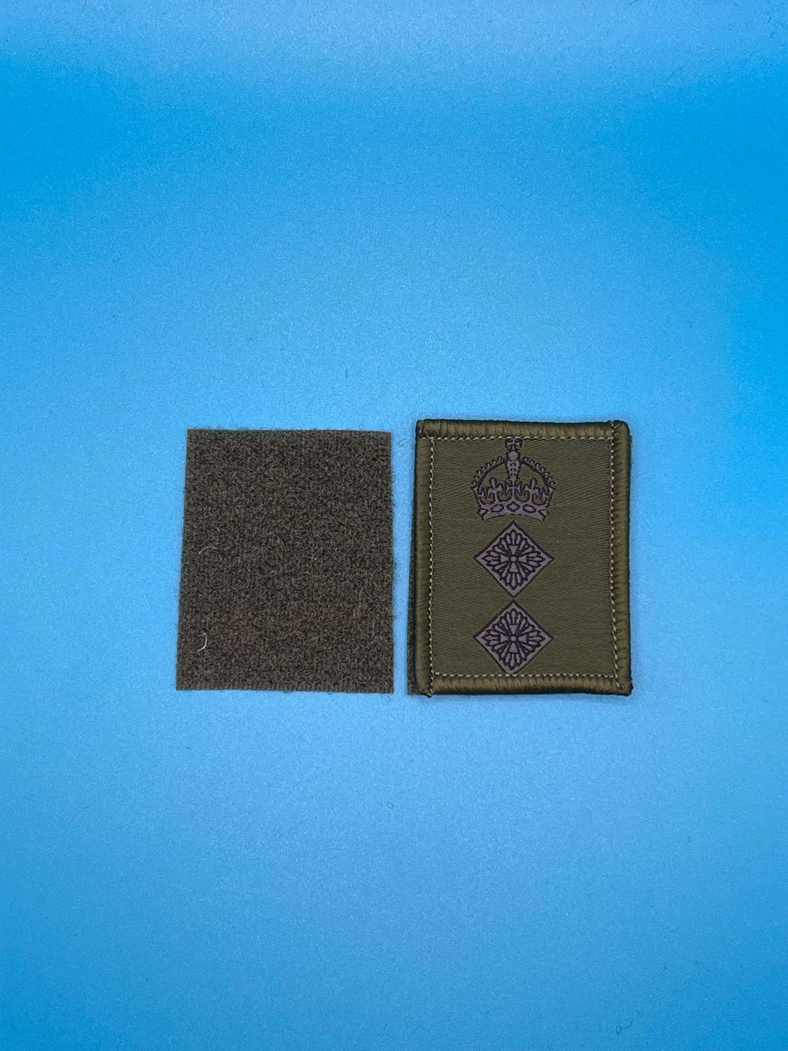 UBACS Rank Patch - King Charles Crown - Black on OG - Colonel Col Hook and Loop Olive Green