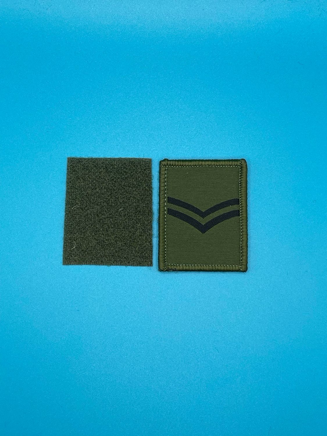 UBACS Rank Patch - King Charles Crown - Black on OG - Corporal Cpl Hook and Loop Olive Green