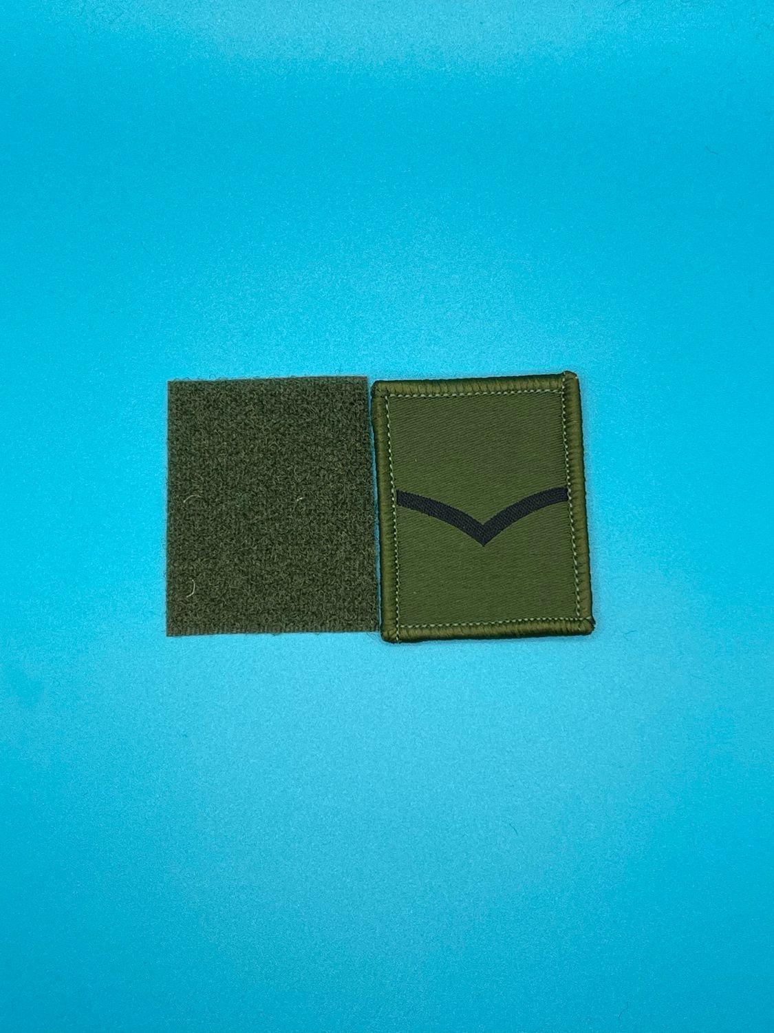 UBACS Rank Patch - King Charles Crown - Black on OG - Lance Corporal LCpl Hook and Loop Olive Green