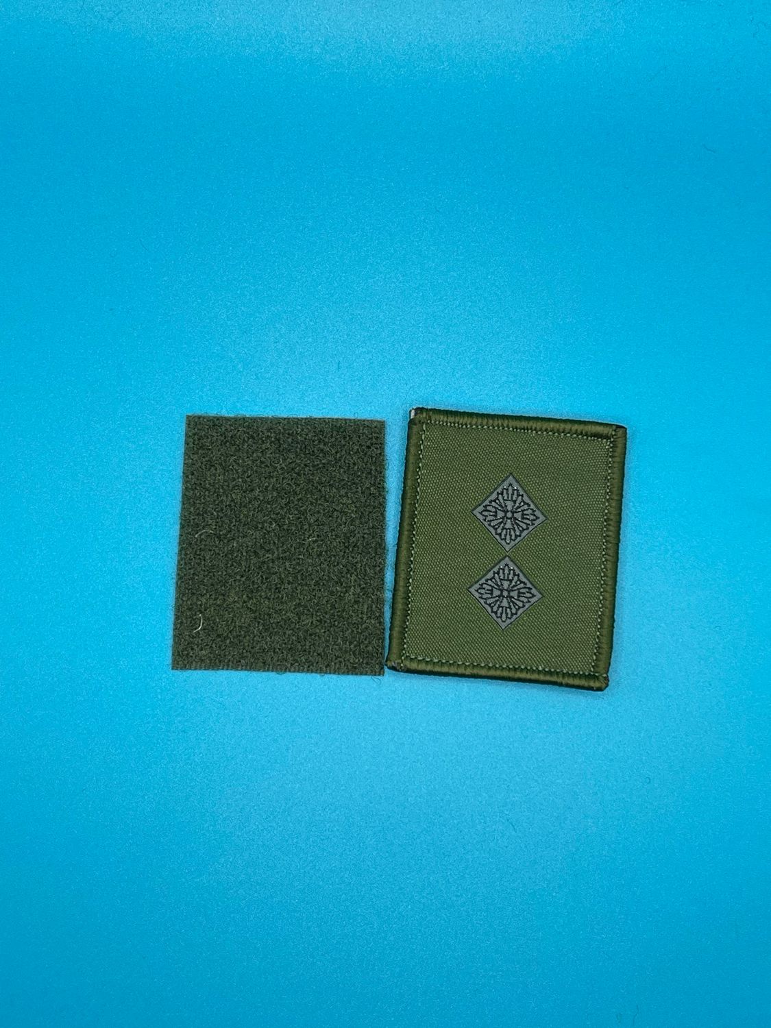 UBACS Rank Patch - King Charles Crown - Black on OG - Lieutenant Lt Hook and Loop Olive Green