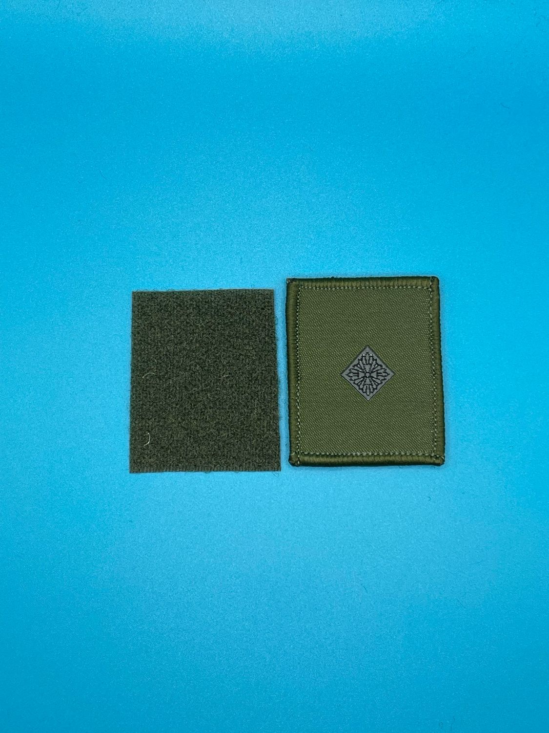 UBACS Rank Patch - King Charles Crown - Black on OG - Second Lieutenant 2Lt Hook and Loop Olive Green