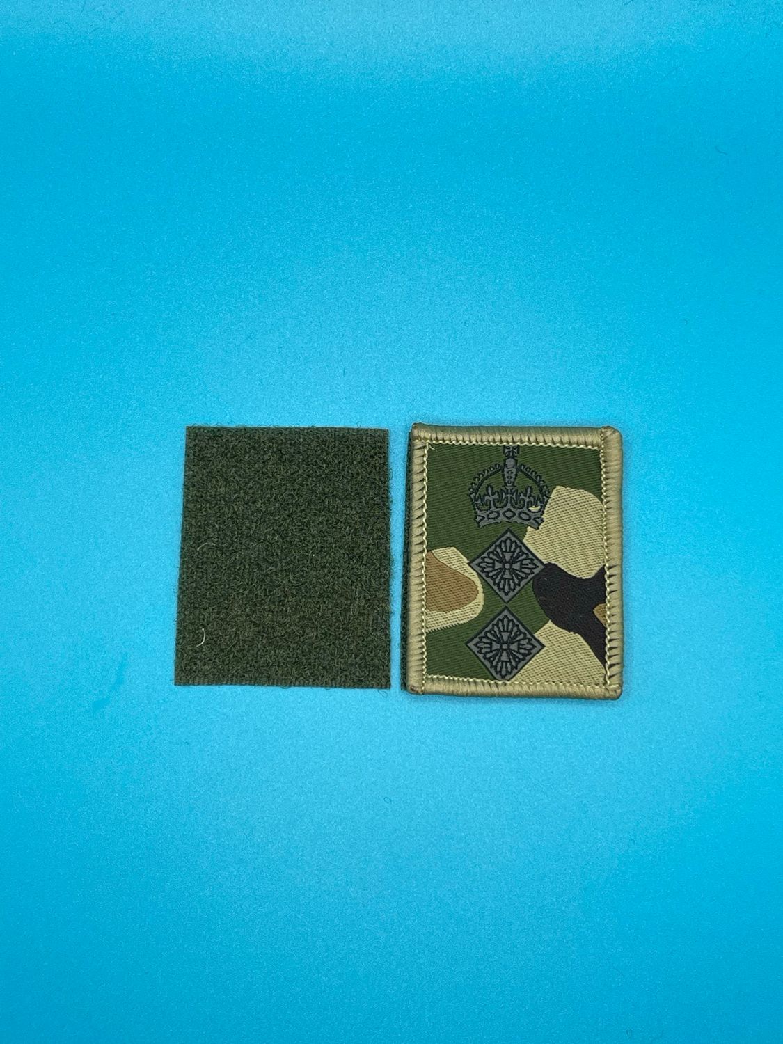 UBACS Rank Patch - King Charles Crown - Black on MTP - Colonel Col Hook and Loop