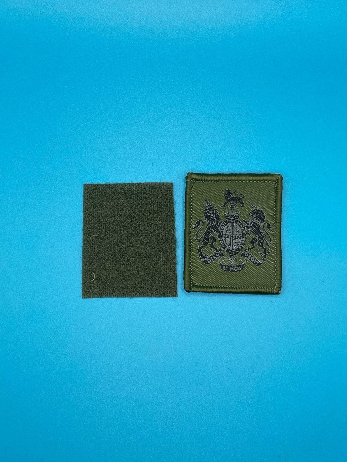 UBACS Rank Patch - King Charles Crown - Black on OG - WO1 RSM SMI Regimental Sergeant Major Hook and Loop Olive Green
