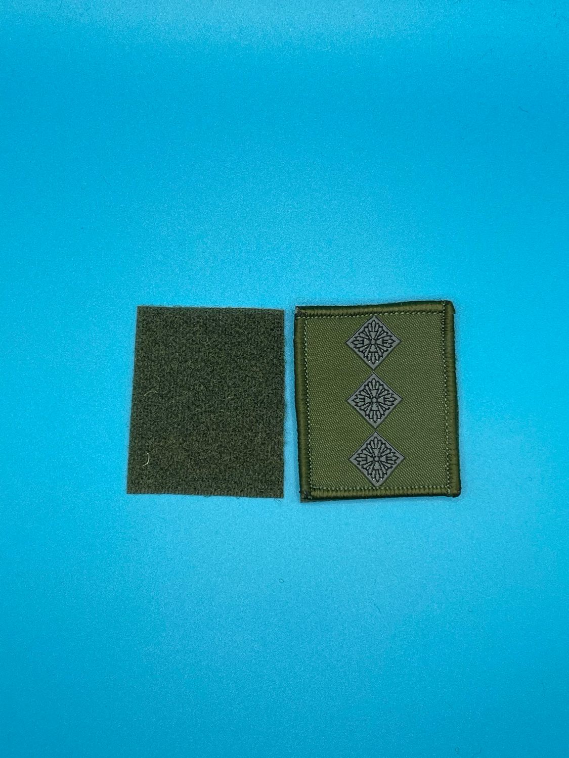 UBACS Rank Patch - King Charles Crown - Black on OG - Captain Capt Hook and Loop Olive Green