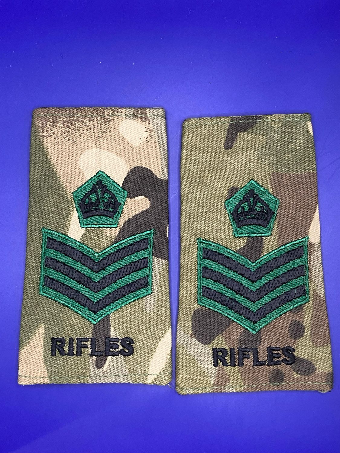 CIIIR MTP Rank Slides - Pair - RIFLES Colour Serjeant CSjt SNCO