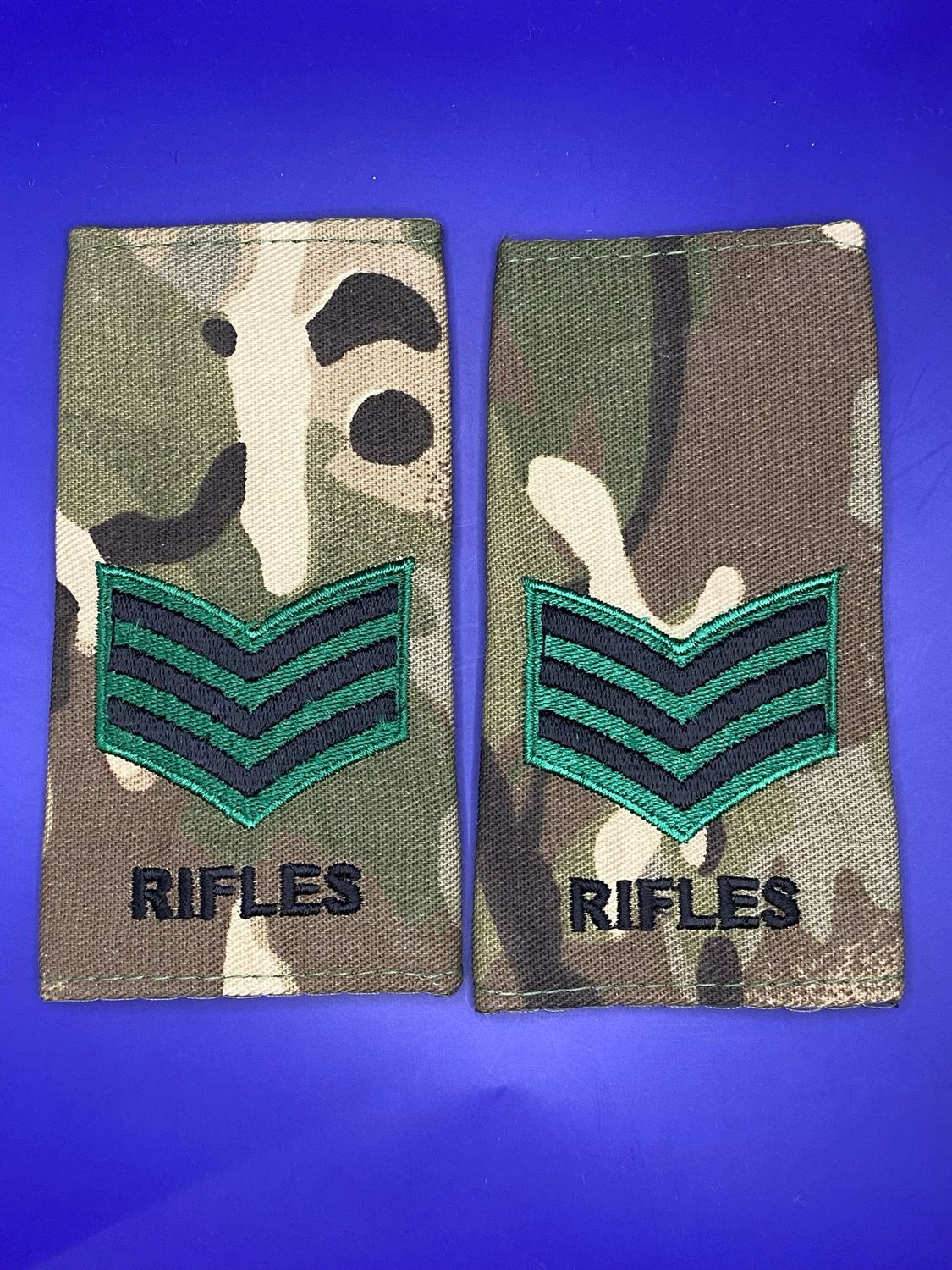 CIIIR MTP Rank Slides - Pair - RIFLES Serjeant Sjt SNCO