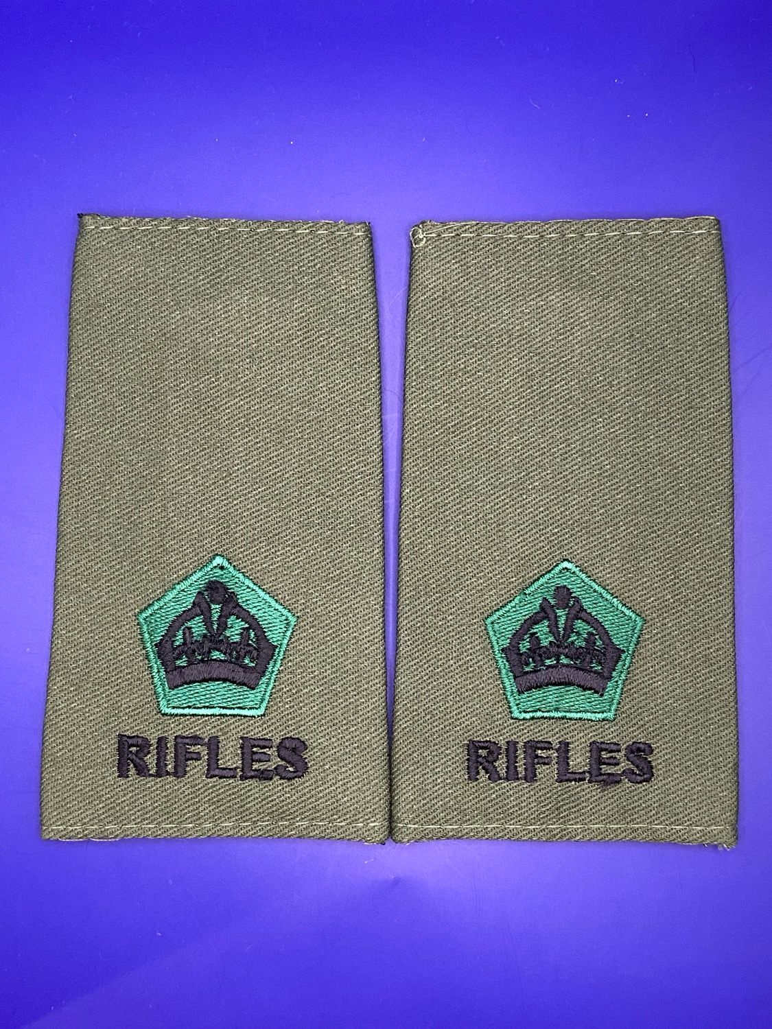 CIIIR Olive Green Rank Slides - Pair - RIFLES Maj Major