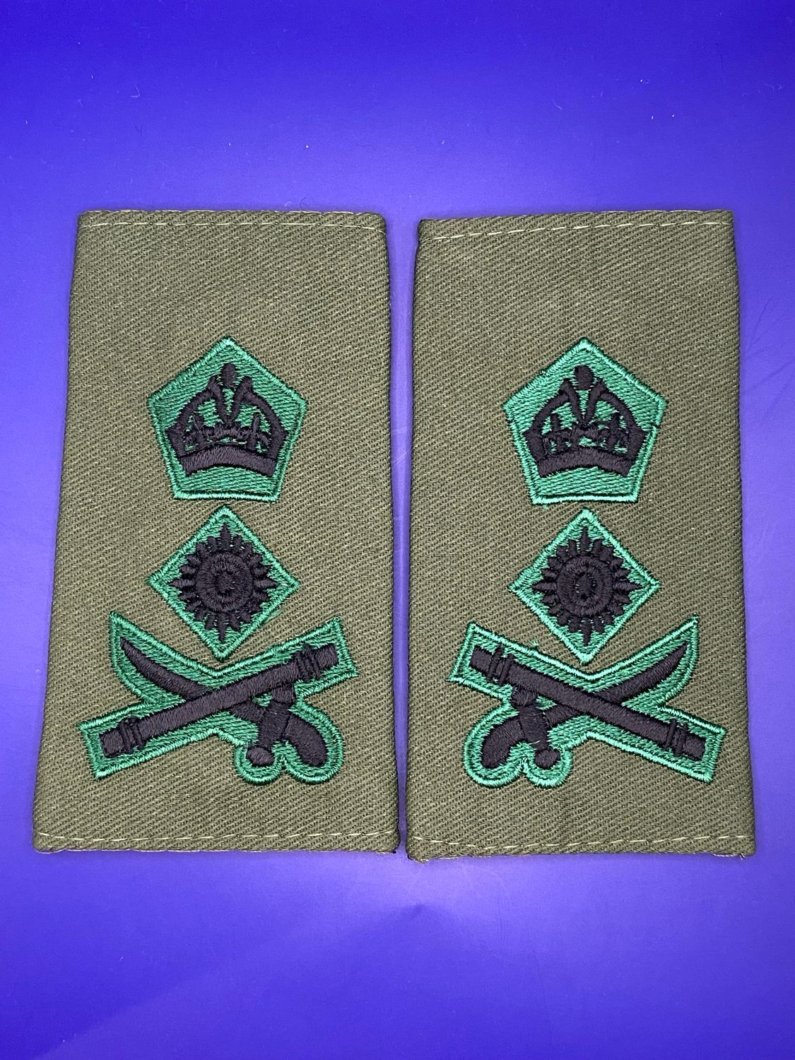 CIIIR Olive Green Rank Slides - Pair - RIFLES Gen General 4*