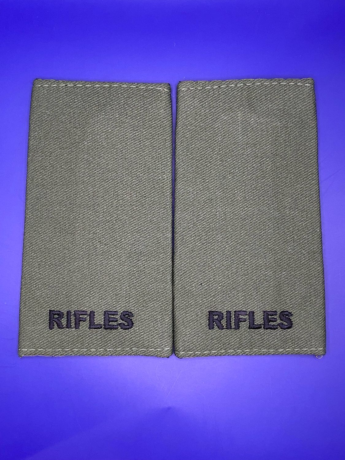CIIIR Olive Green Rank Slides - Pair - RIFLES Rifleman No Rank Pte