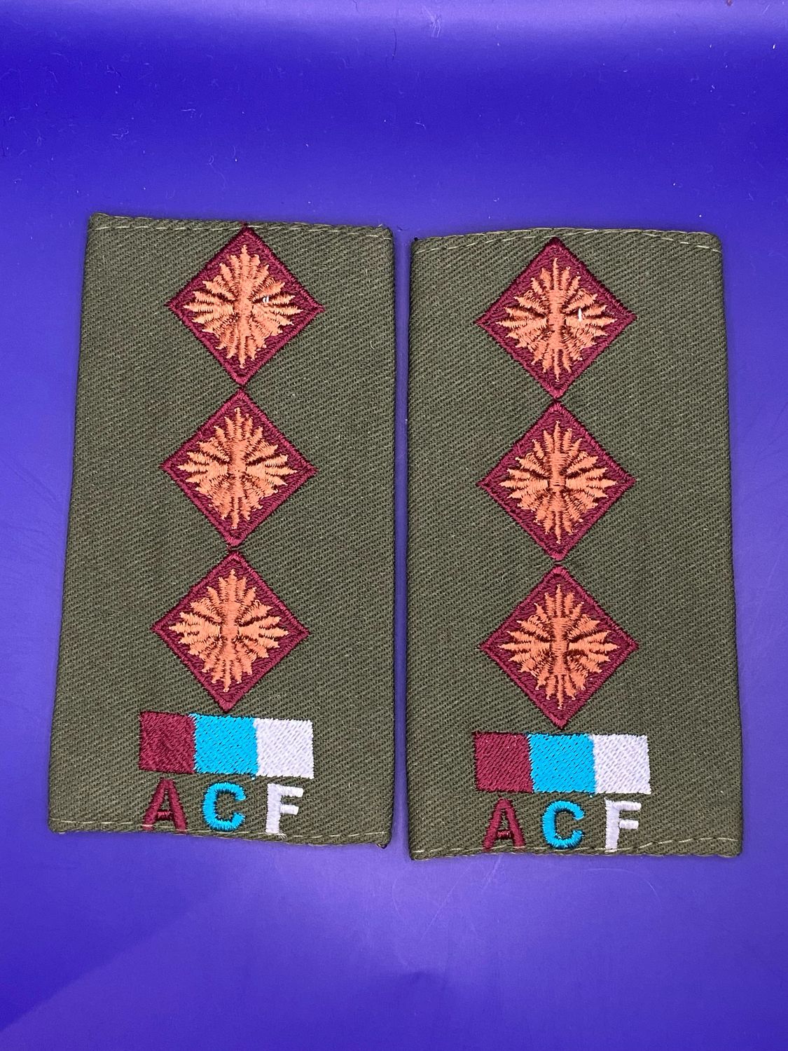 ACF CIIIR Royal Army Medical Service Olive Captain Capt Rank Slides RAMS New Medic