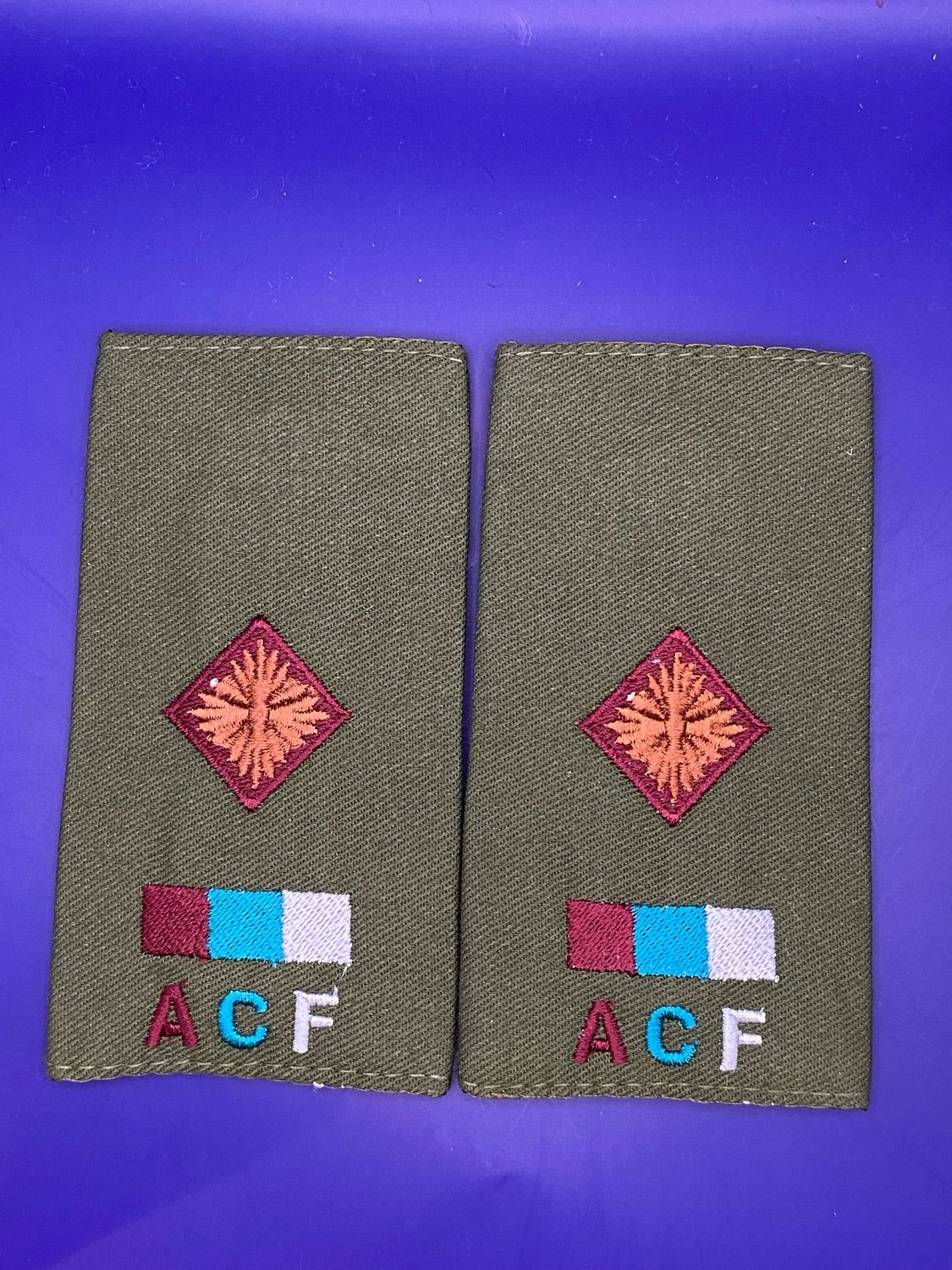 ACF CIIIR Royal Army Medical Service Olive Second Lieutenant 2Lt Rank Slides RAMS New Medic