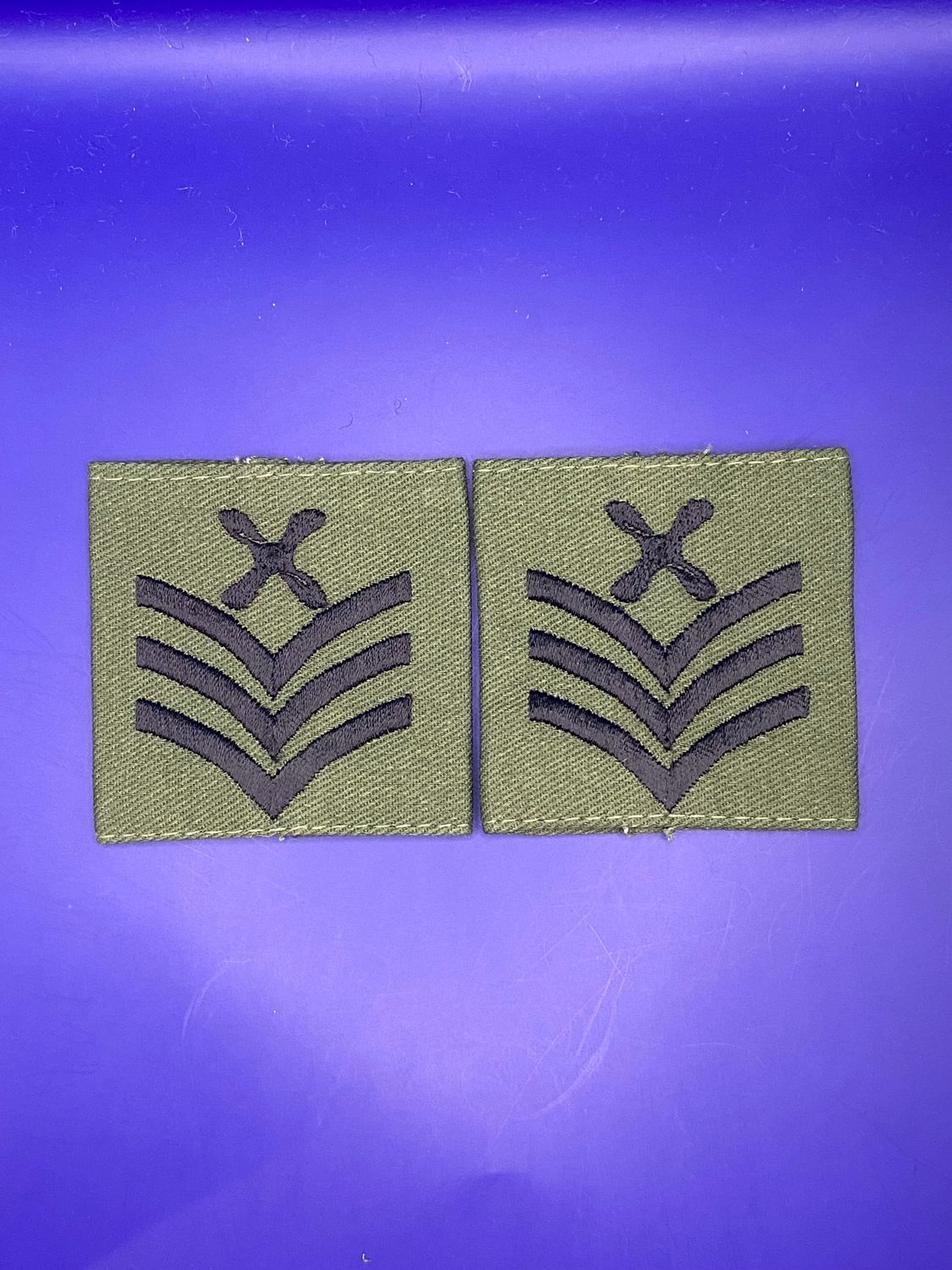 Olive Green RAF Royal Air Force Chief Technician (Chf Tech) Rank Slides (Pair)