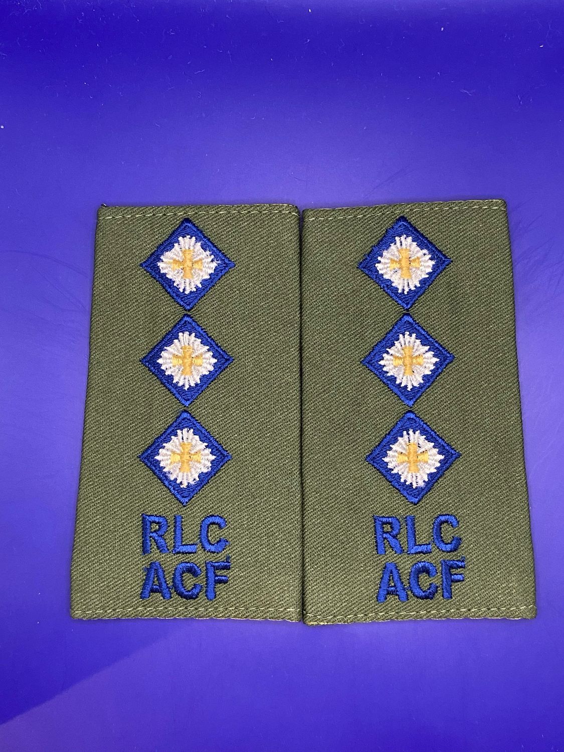 CIIIR OG ACF Rank Slides - Royal Logistic Corps RLC Captain Capt (Pair)