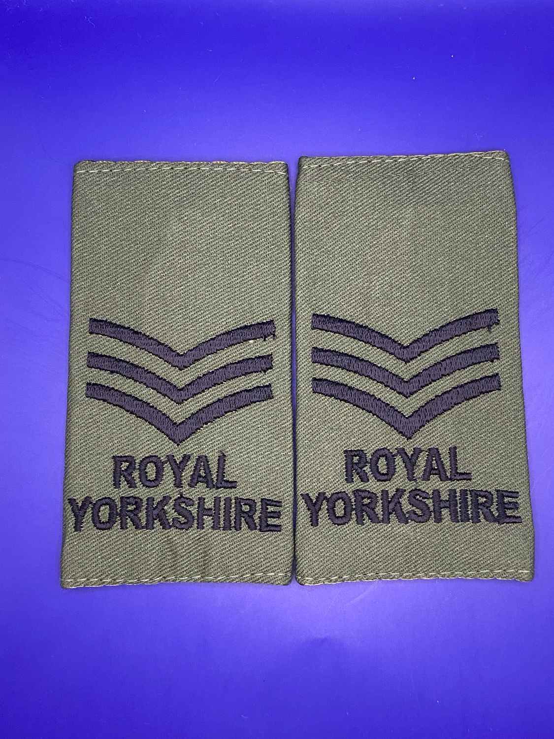 CIIIR Olive Green Rank Slides - Royal Yorkshire - Sergeant Sgt RYORKS