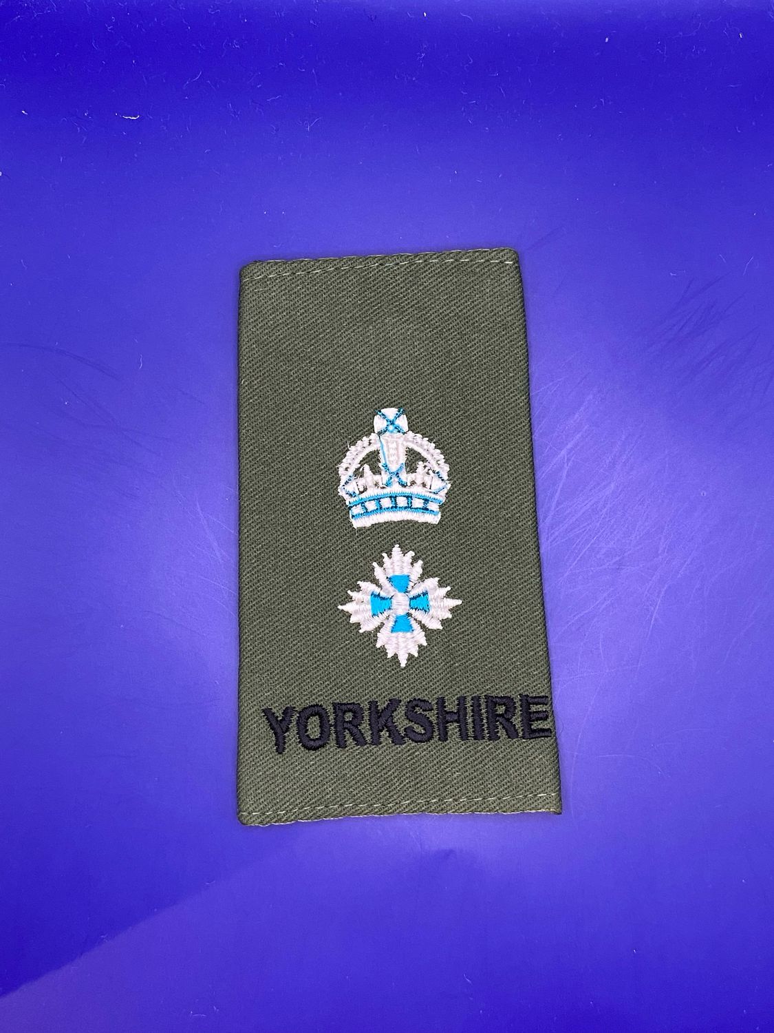 CIIIR Olive Green Rank Slide - Yorkshire Regiment - YORKS - Lt Col Lieutenant Colonel