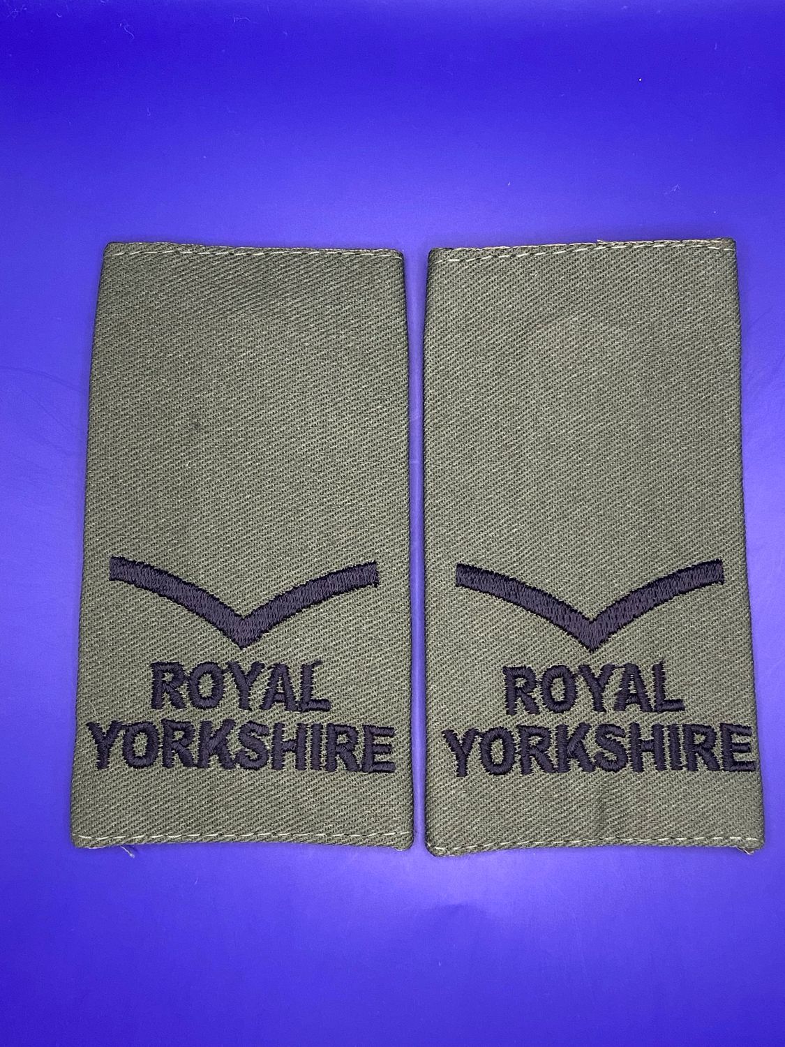 CIIIR Olive Green Rank Slides - Royal Yorkshire - Lance Corporal LCpl RYORKS