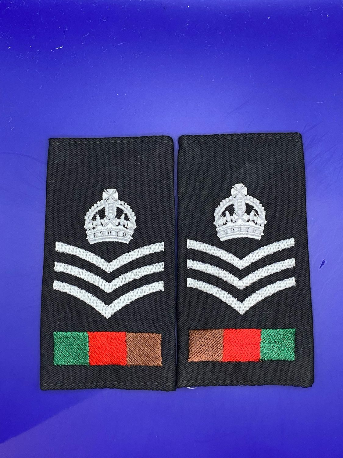 CIIIR RTR Black Rank Slides - Royal Tank Regiment Staff Sergeant SSgt (Pair)