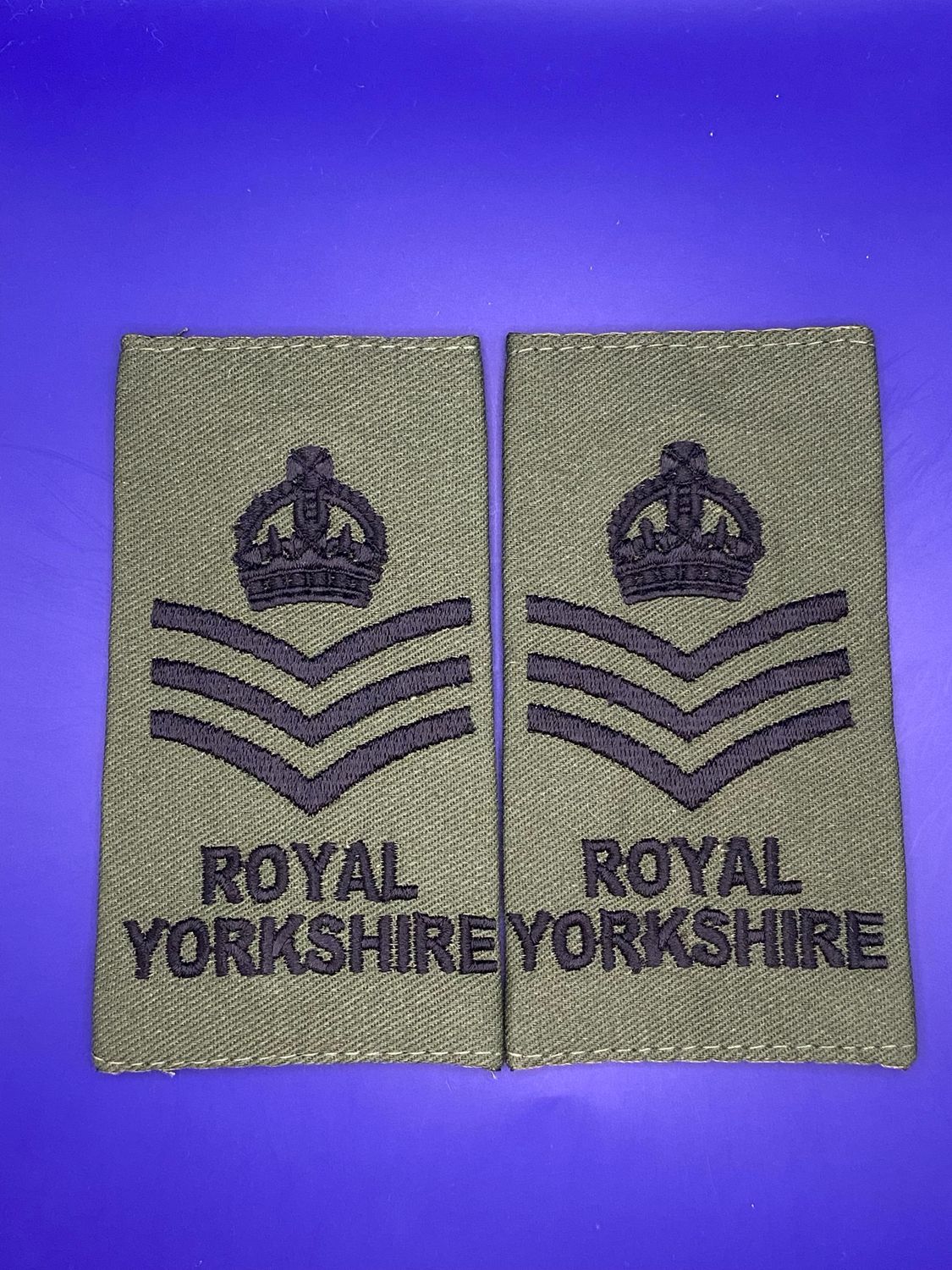 CIIIR Olive Green Rank Slides - Royal Yorkshire - Colour Sergeant CSgt RYORKS