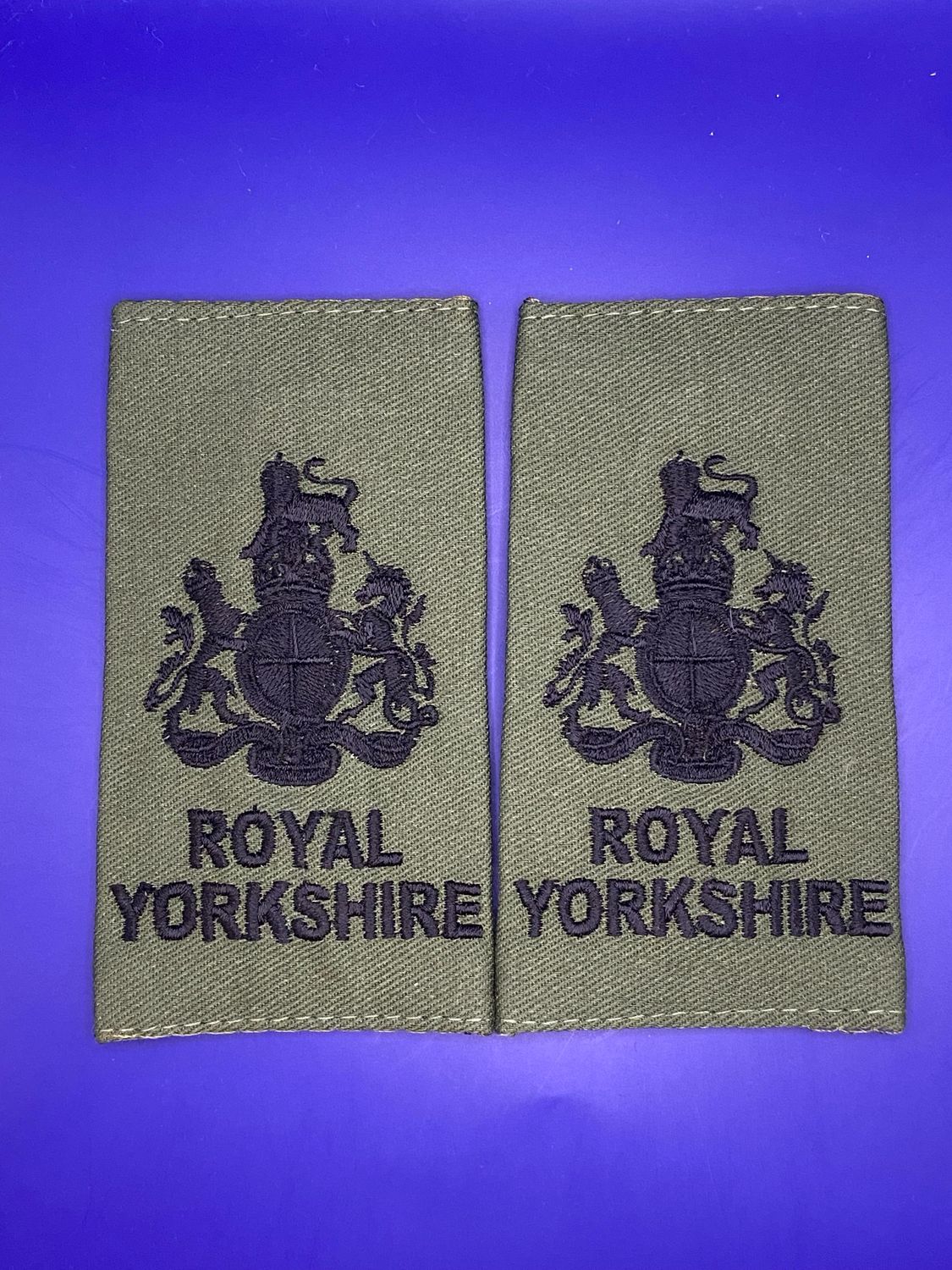 CIIIR Olive Green Rank Slides - Royal Yorkshire - WO1 RSM Regimental Sergeant Major RYORKS