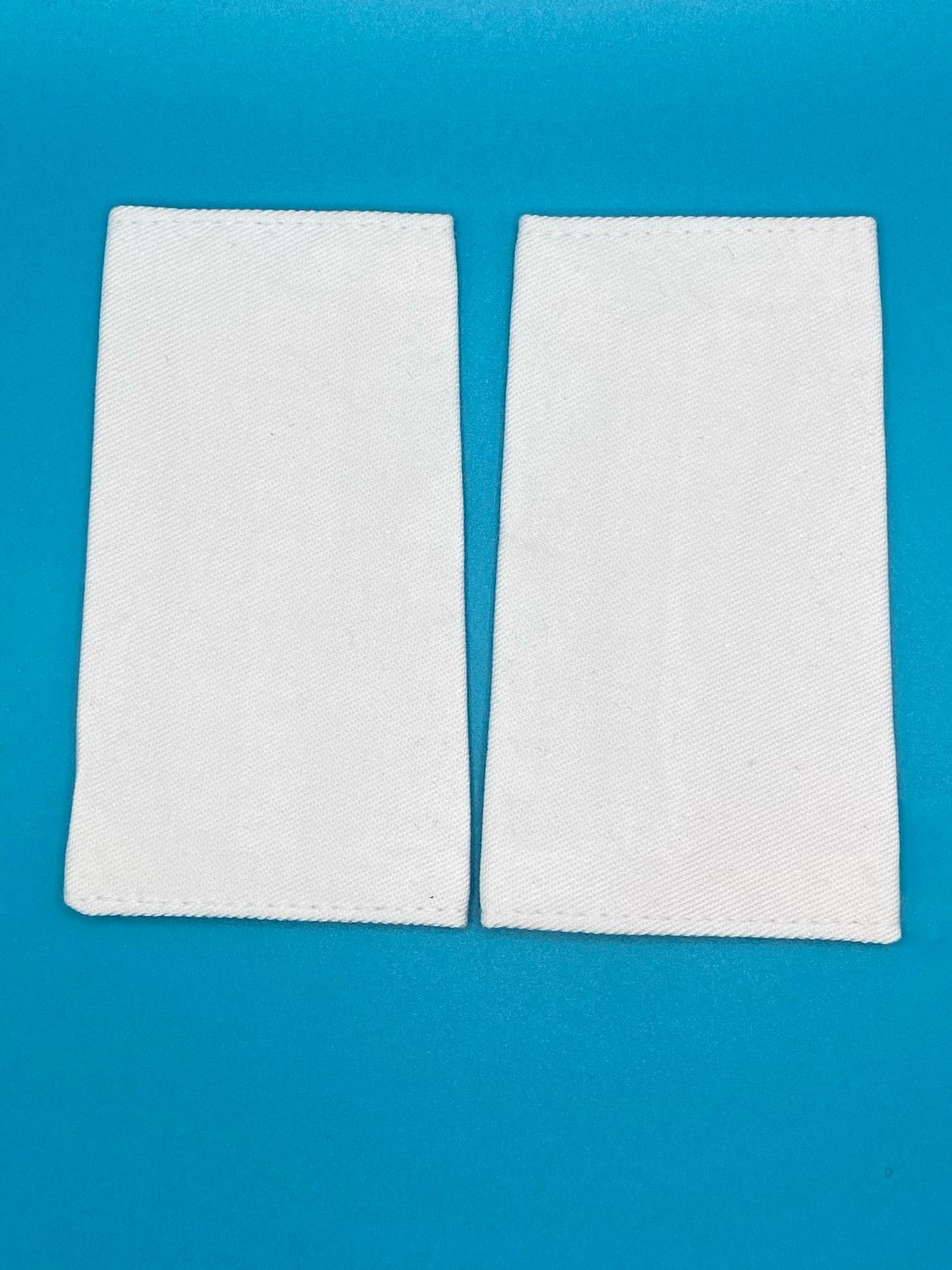 Blank Rank Slides - Pair - White - Army Officer Barrack Dress