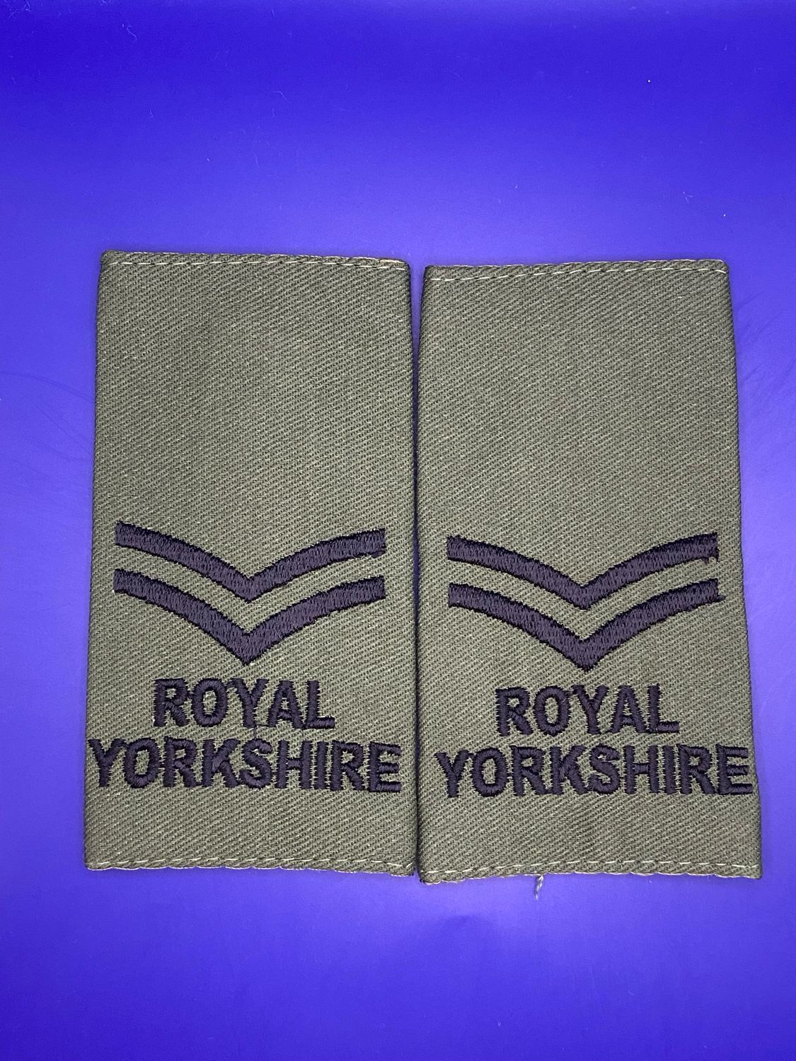 CIIIR Olive Green Rank Slides - Royal Yorkshire - Corporal Cpl RYORKS