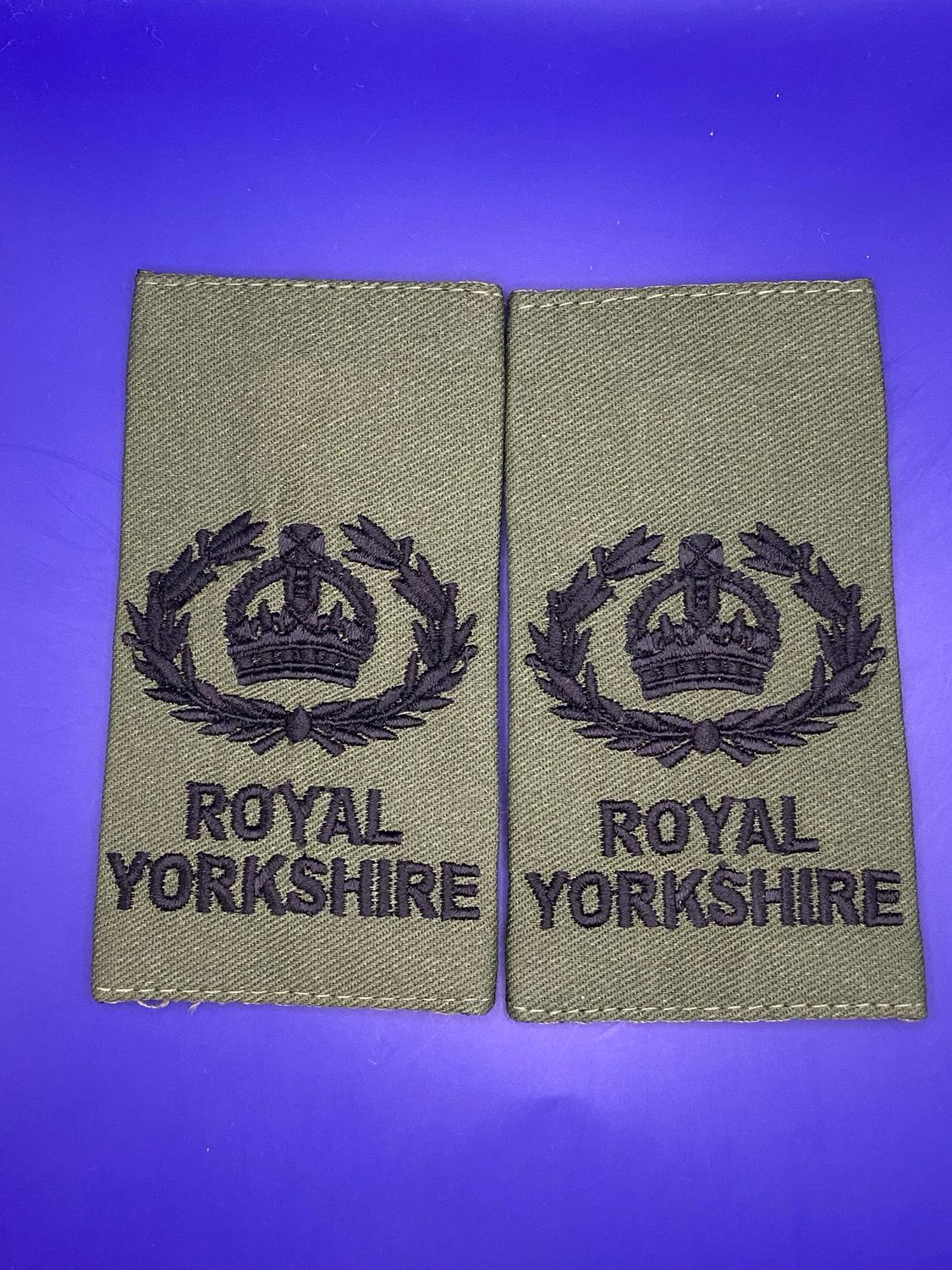 CIIIR Olive Green Rank Slides - Royal Yorkshire - WO2 RQMS SQMS QMSI RYORKS