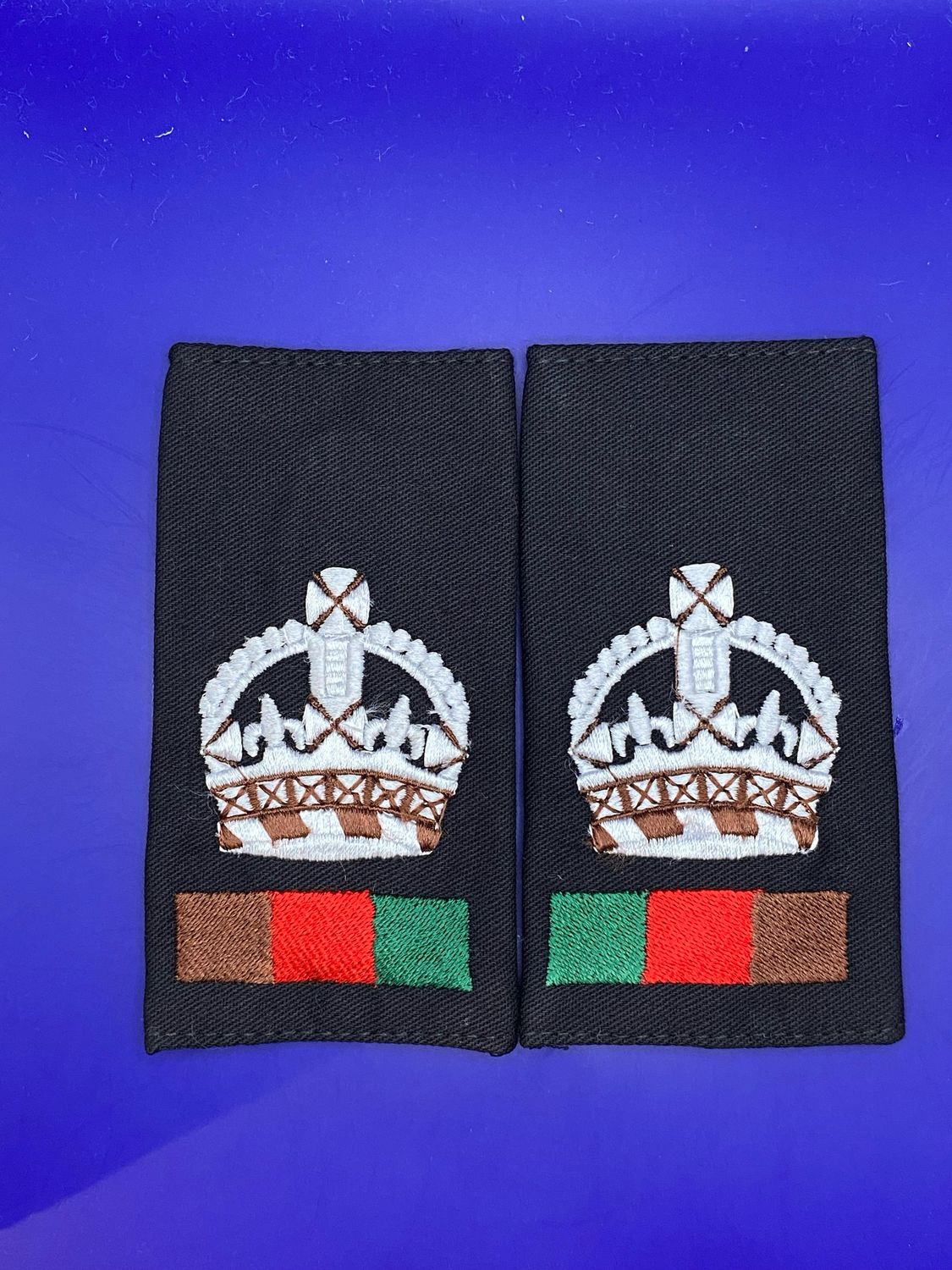 CIIIR RTR Black Rank Slides - Royal Tank Regiment WO2 SSM Sergeant Major (Pair)