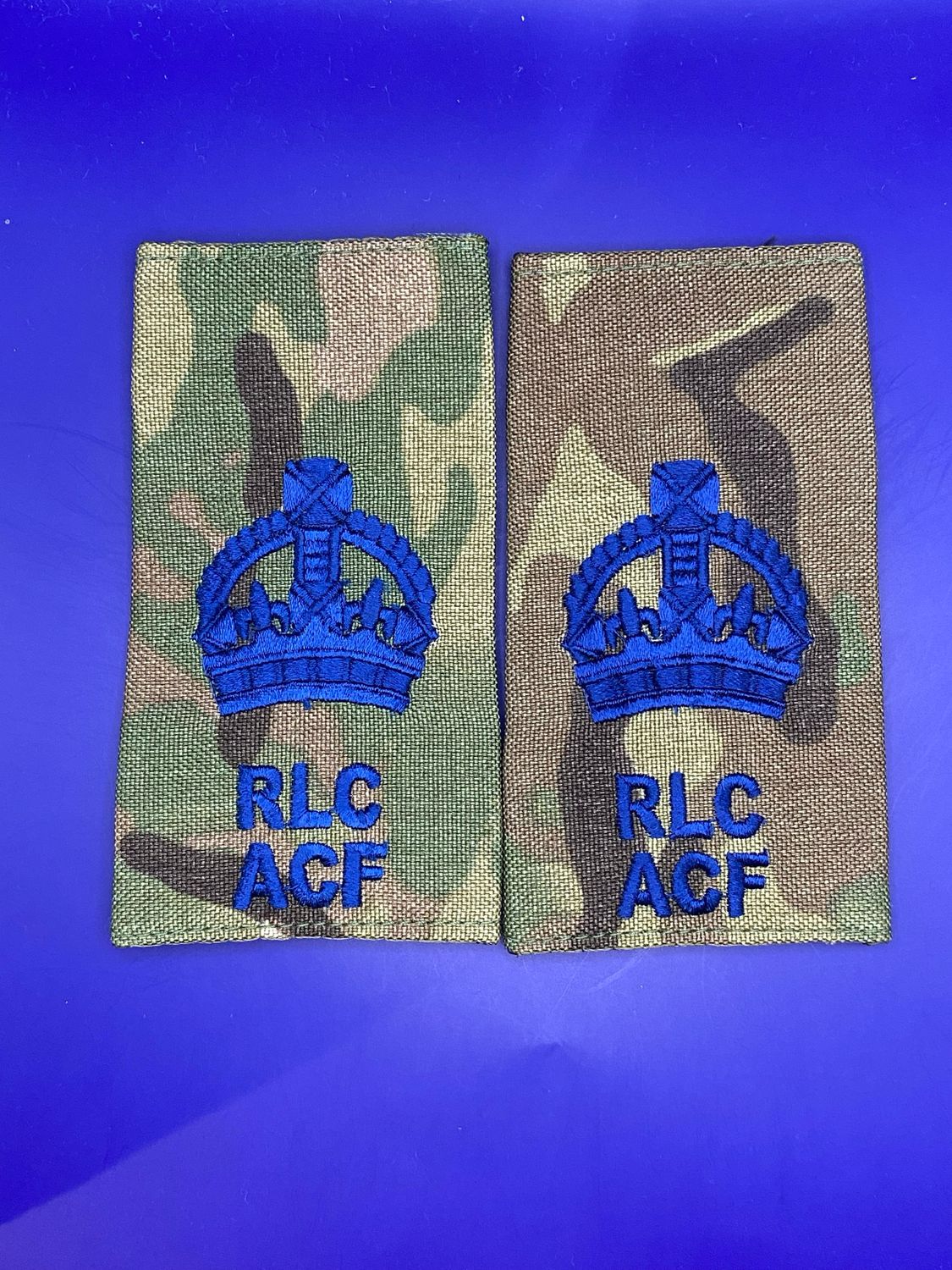 CIIIR MTP ACF Rank Slides - Royal Logistic Corps RLC Warrant Officer Class Two WO2 SSM CSM (Pair)