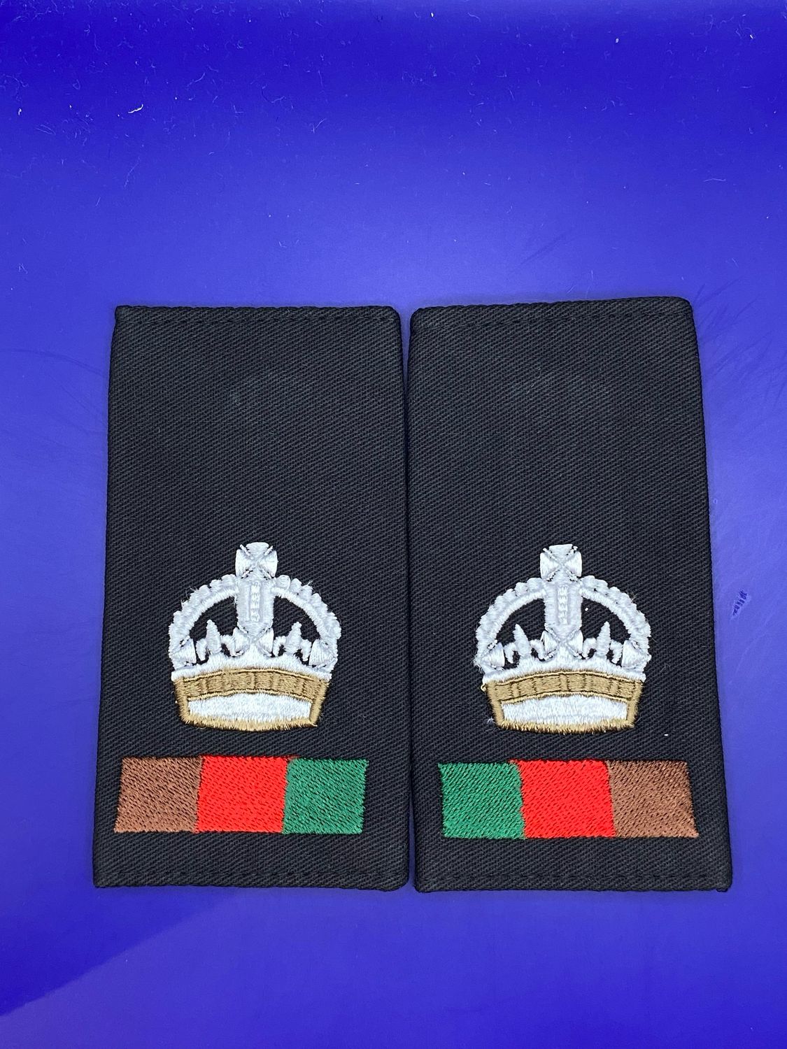 CIIIR RTR Black Rank Slides - Royal Tank Regiment WO2 SSM Sergeant Major (Pair)