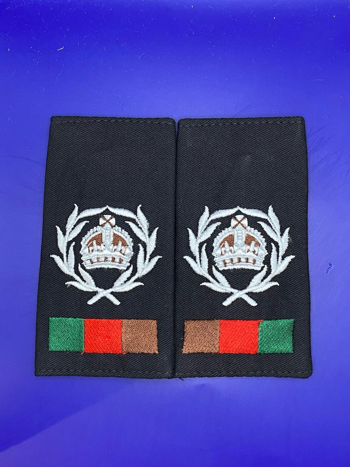 CIIIR RTR Black Rank Slides - Royal Tank Regiment WO2 RQMS SQMS QMSI (Pair)