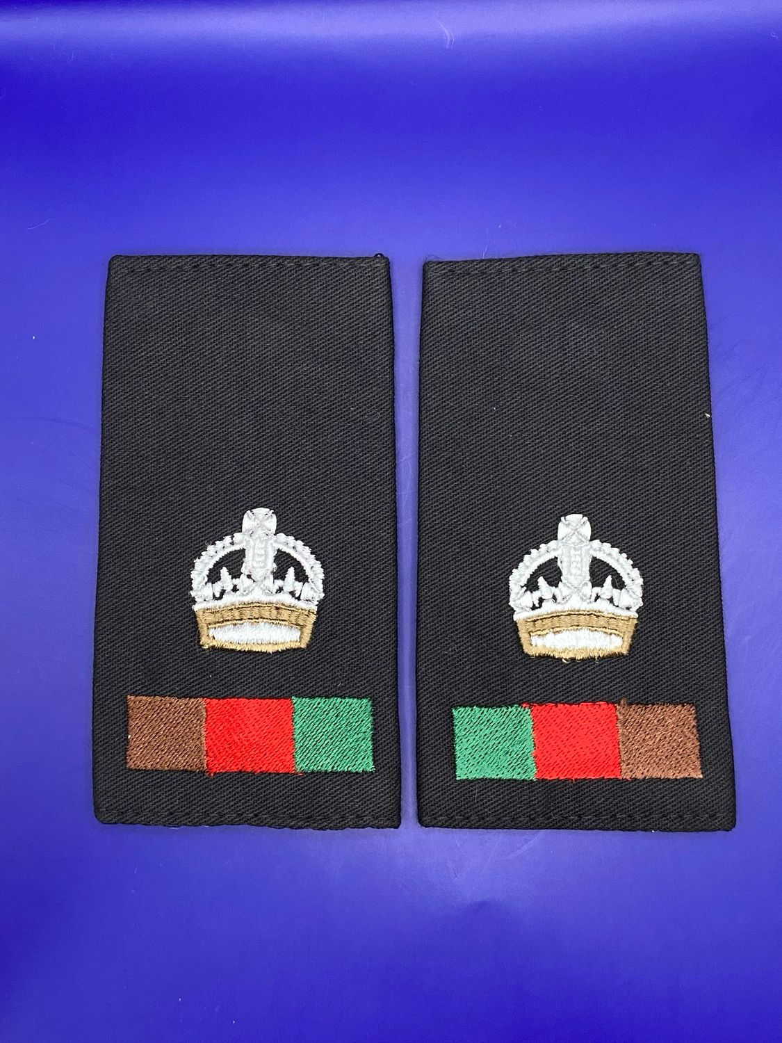 CIIIR RTR Black Rank Slides - Royal Tank Regiment Major Maj (Pair)