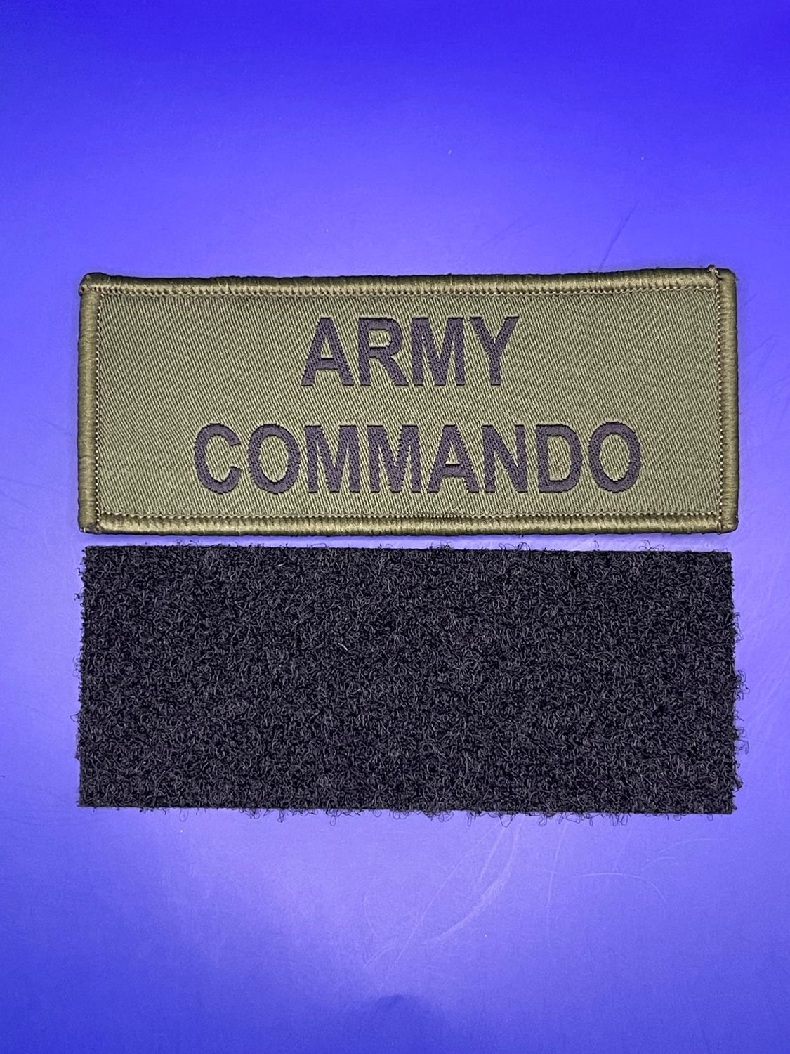 Army Commando Patch Olive Green hook and loop (sold as singles)
